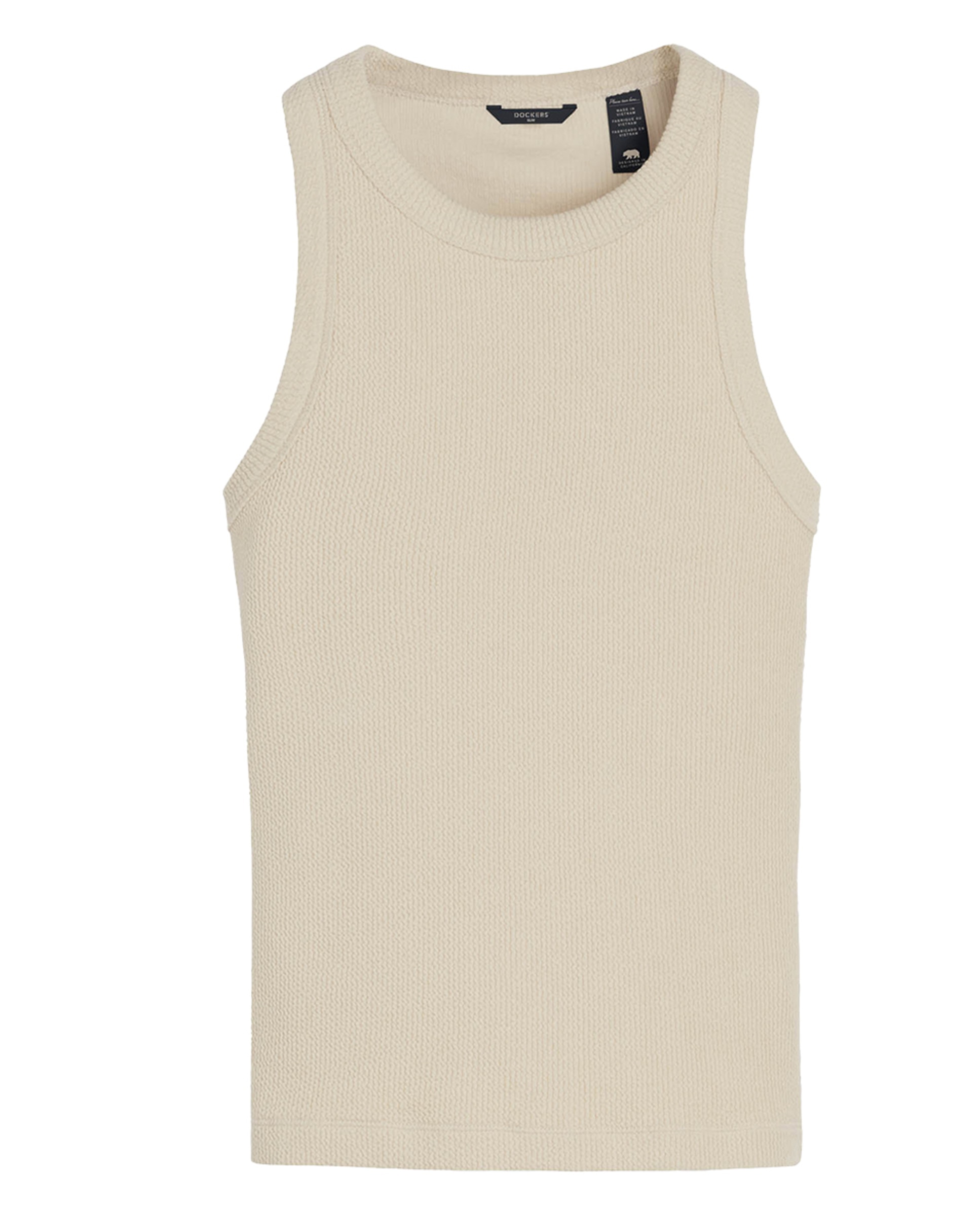 T-shirt sem mangas e com decote redondo Castanho-claro-3
