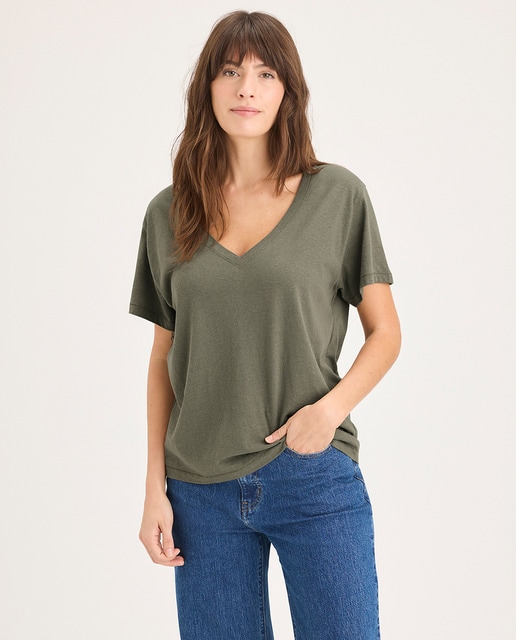 Imagem 0 de T-shirt com Decote em Bico