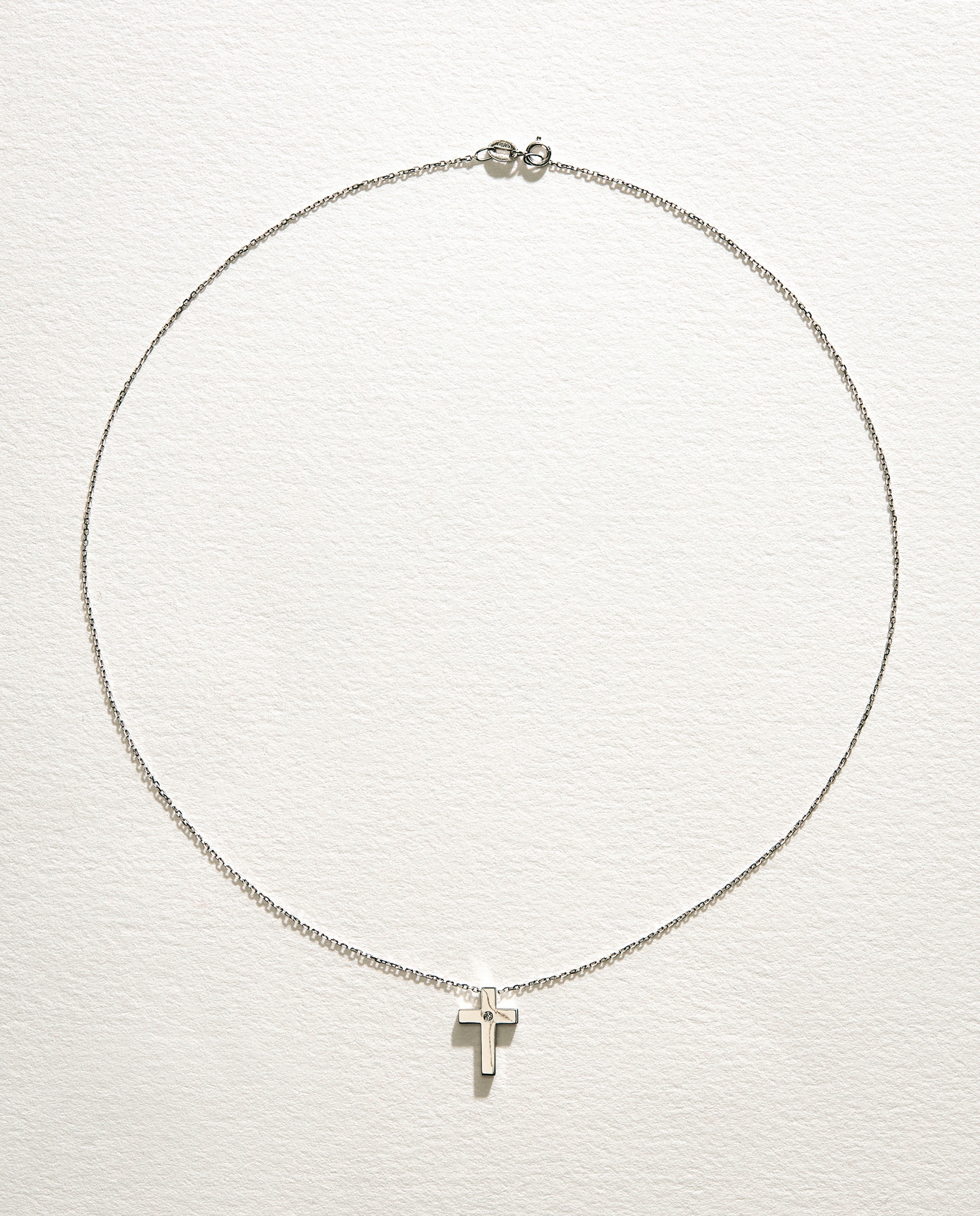 Colgane Cruz de oro y diamante Blanco-2