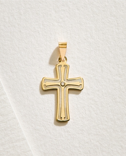 Imagen 0 de Colgante Cruz de oro y nácar