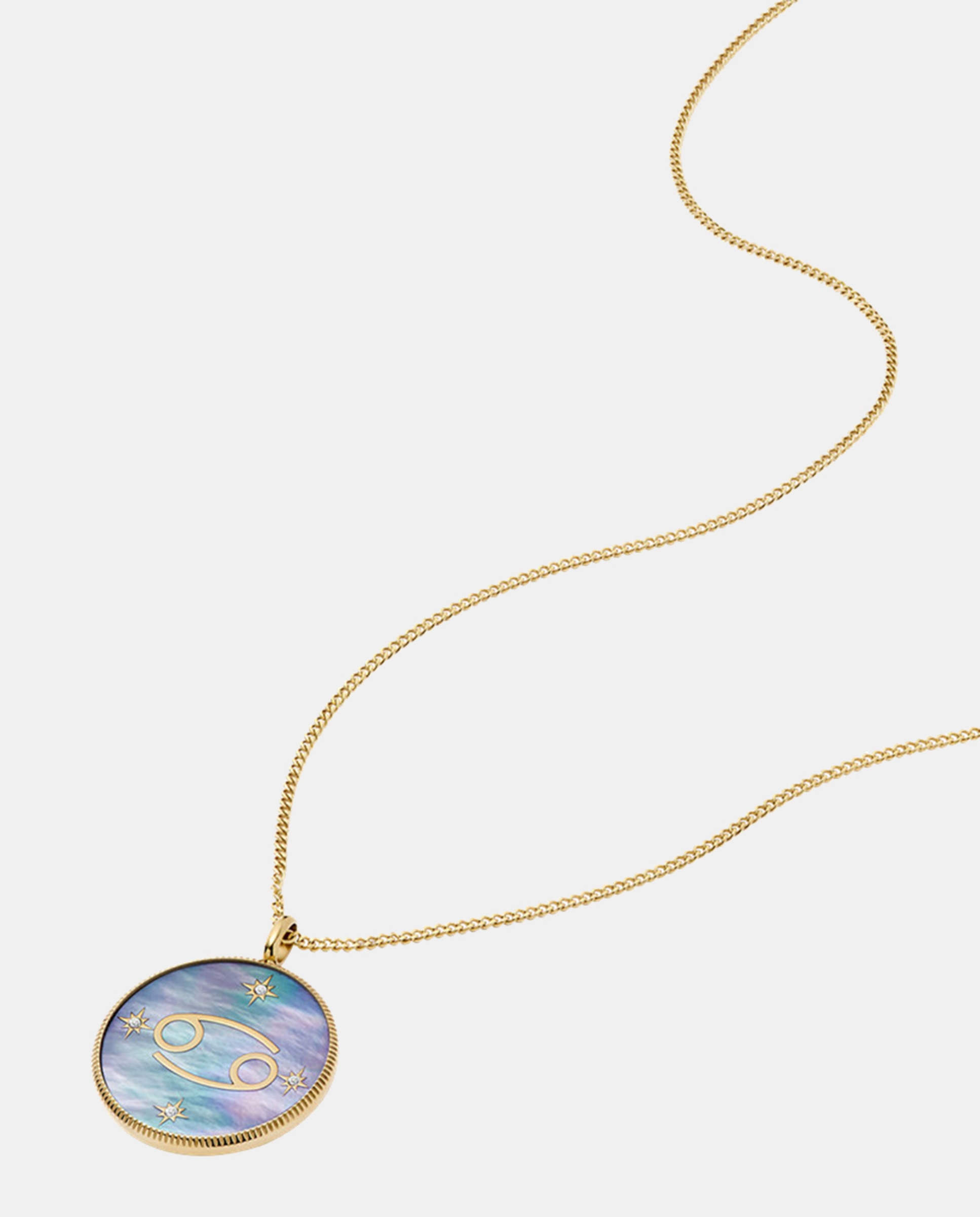 Collar de acero y nácar Oro-3