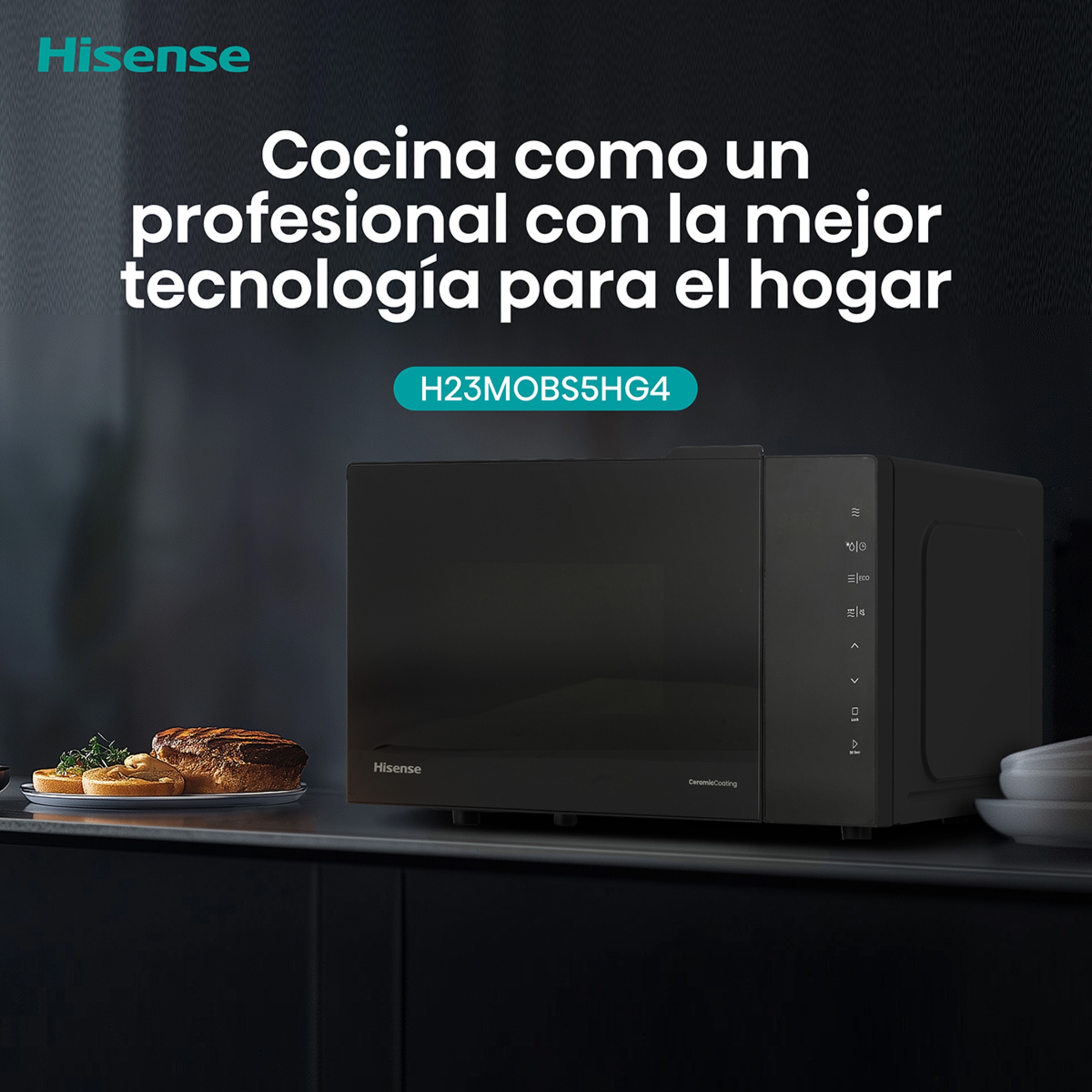 Microondas Hisense 23 litros y grill - H23MOBS5HG4 Negro-14