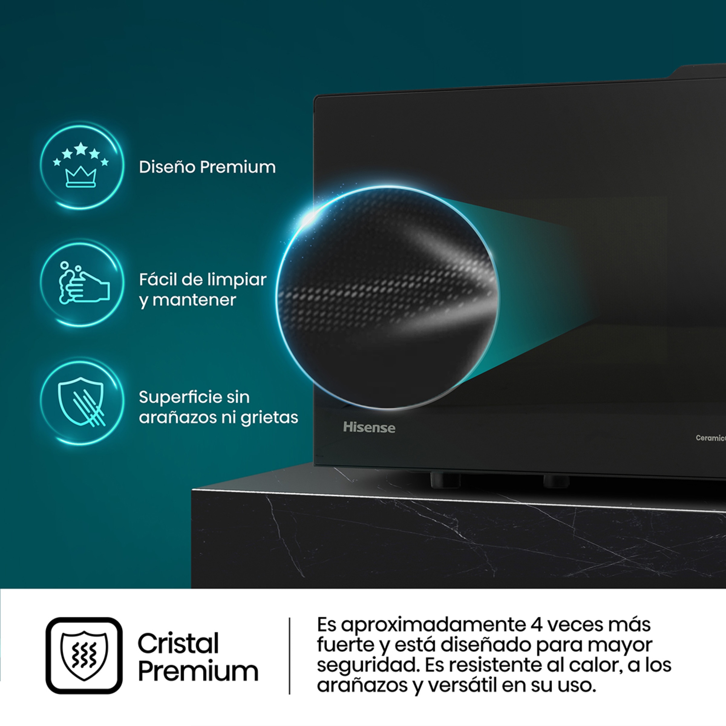 Microondas Hisense 23 litros y grill - H23MOBS5HG4 Negro-6