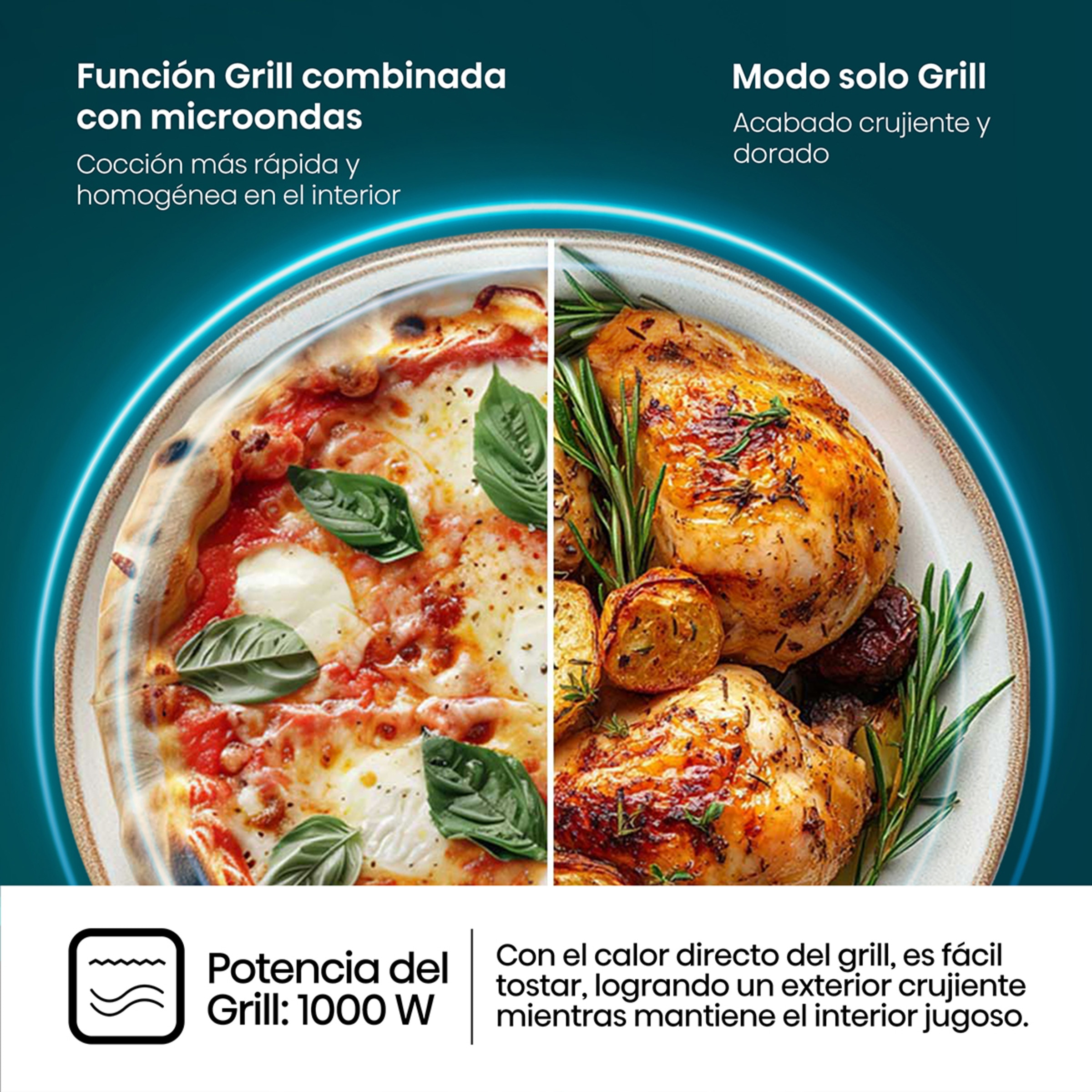 Microondas Hisense 23 litros y grill - H23MOBS5HG4 Negro-4