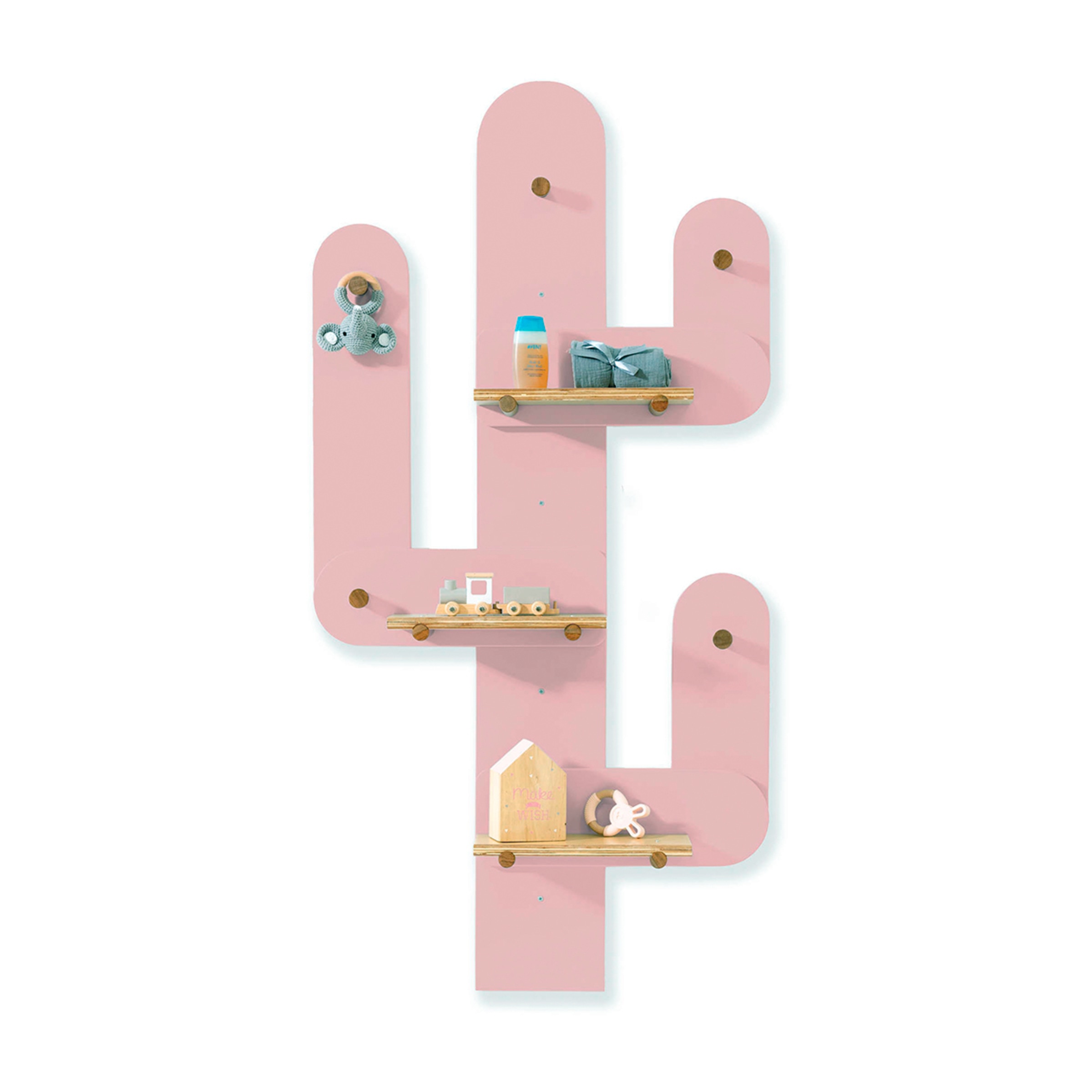 Cato Estante de Parede e Ganchos Kaktú Rosa-pastilha-1