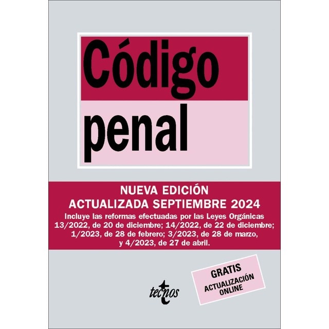 Imagen 0 de Código Penal: Ley Orgánica 10/1995, de 23 de noviembre  (Tapa blanda)