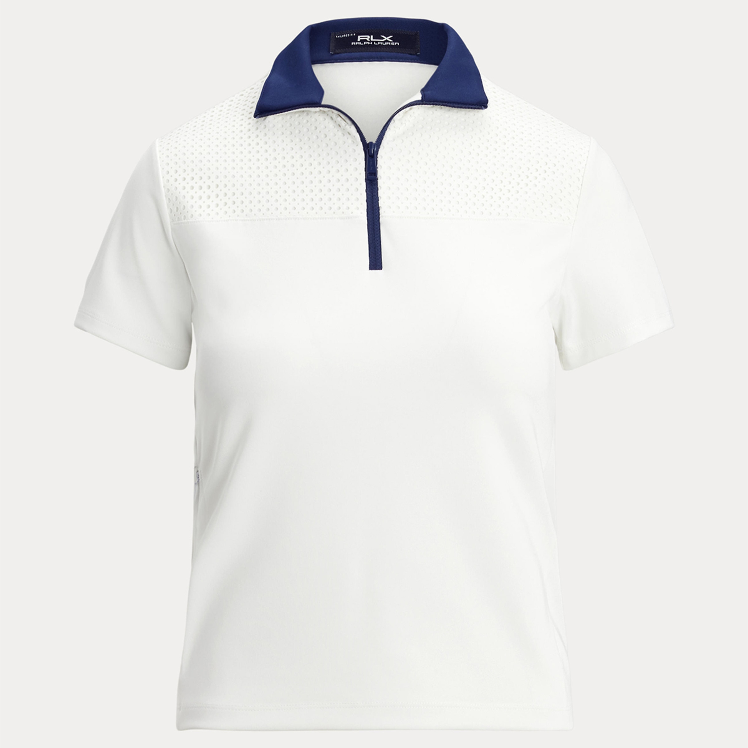 Polo de Malha Elástica de Mulher com Fecho de Correr Branco-3