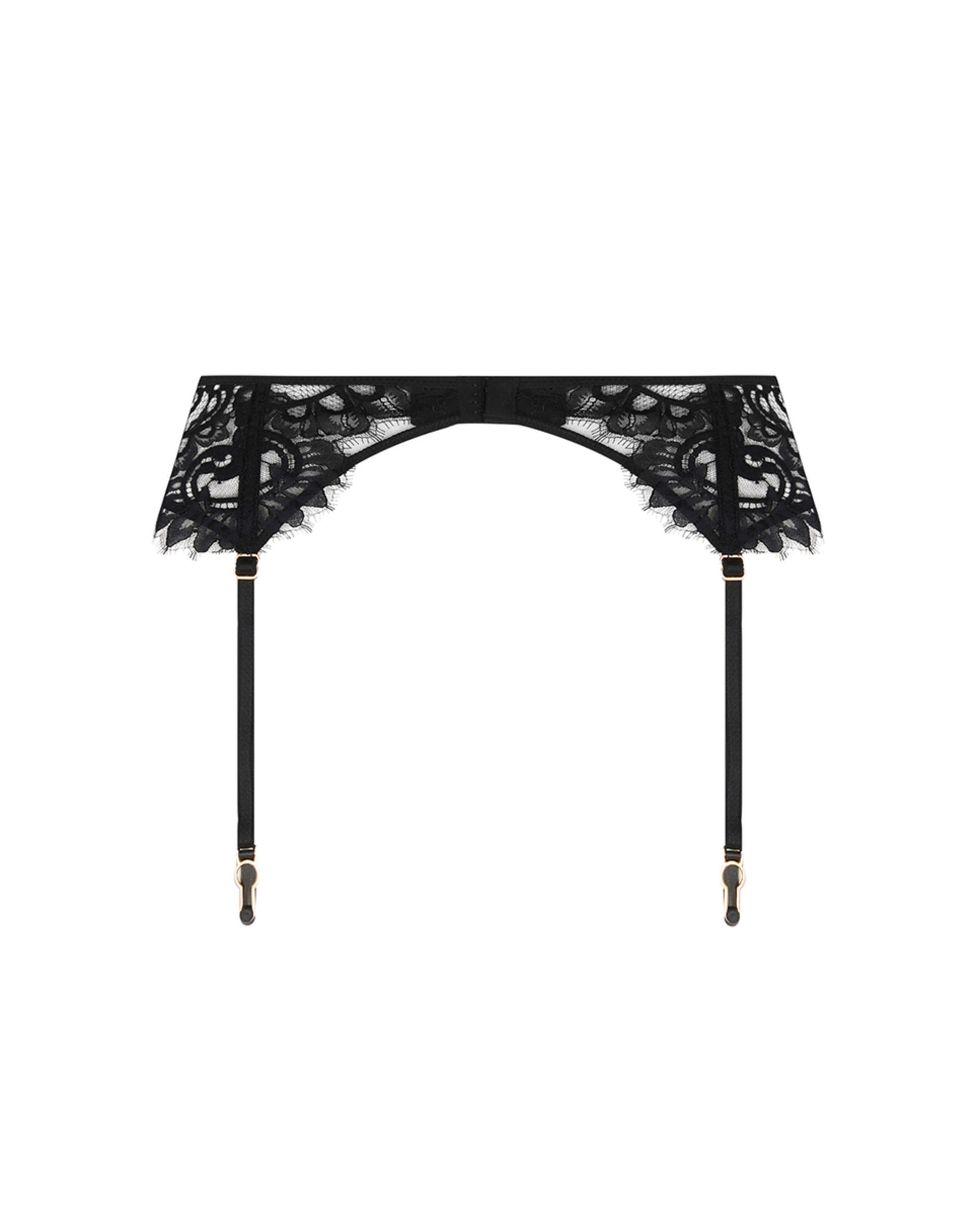 Cinto de Ligas com Rendas e Bordados Preto-2