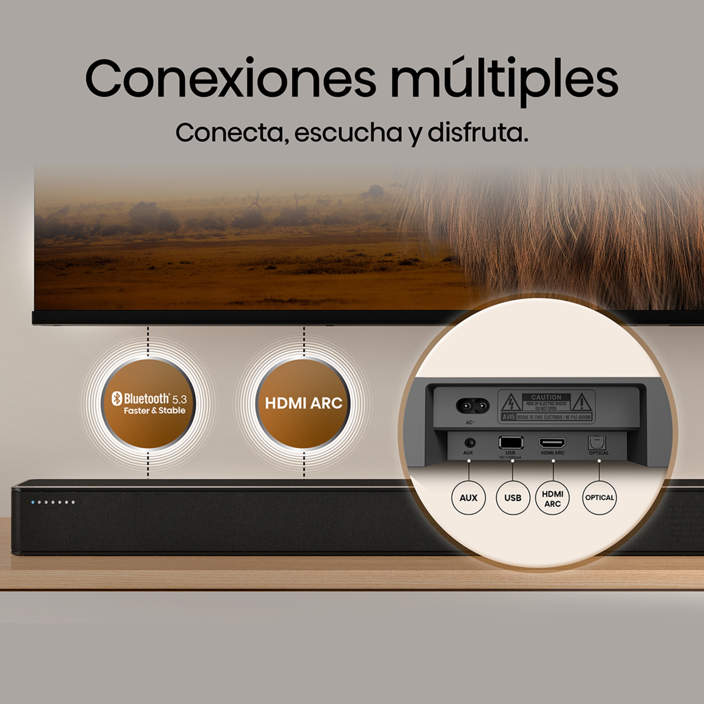 Barra de sonido Hisense HS2100 2.1 240W, Dolby Audio, subwoofer inalámbrico Negro-7