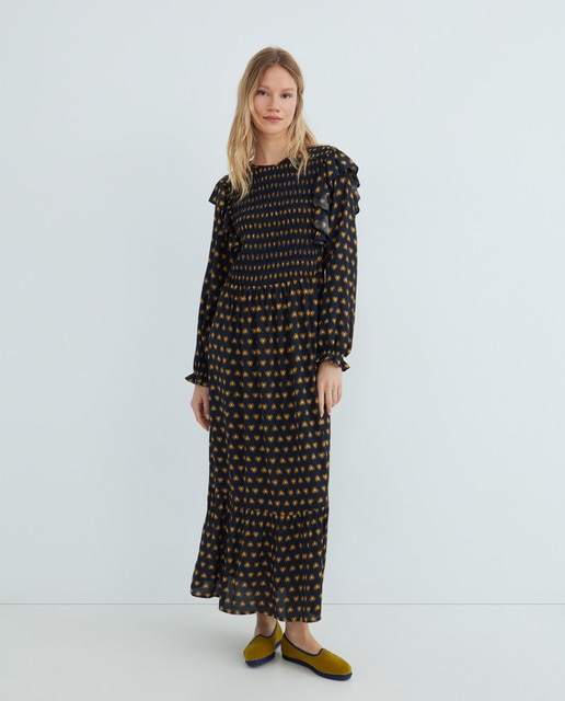 Imagen 0 de Vestido de mujer estampado fruncido