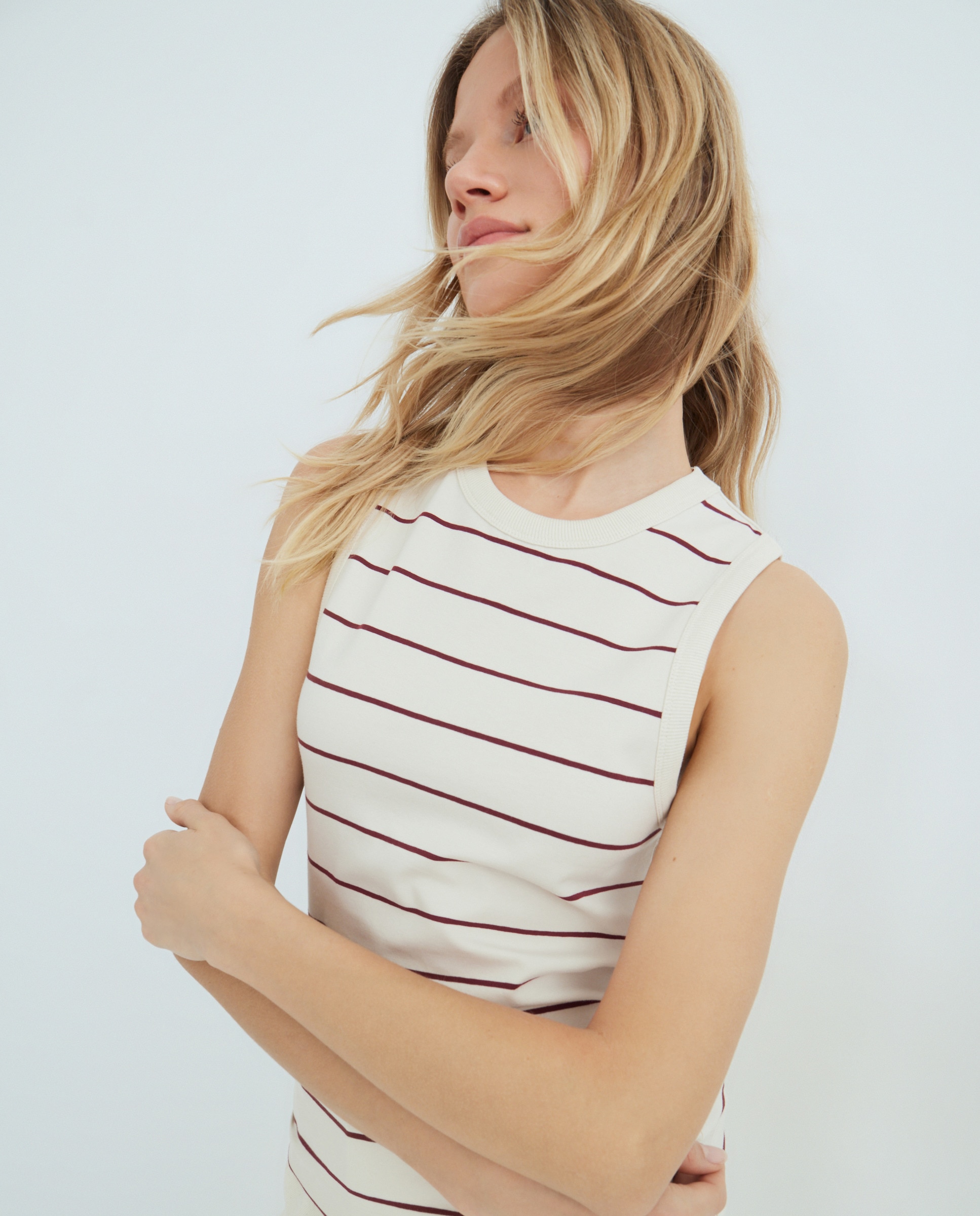 Top mujer rayas Rojo-1