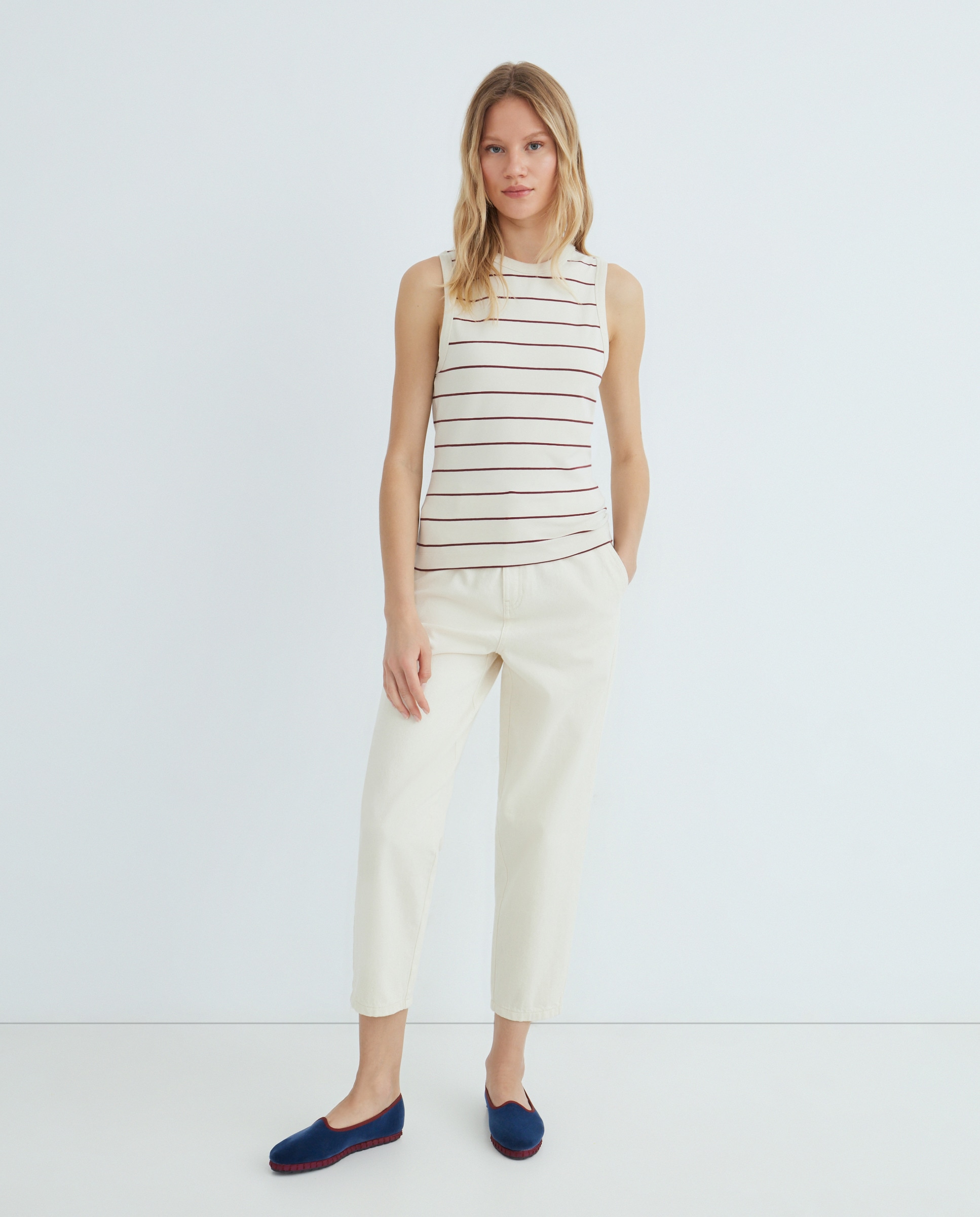 Top mujer rayas Rojo-2