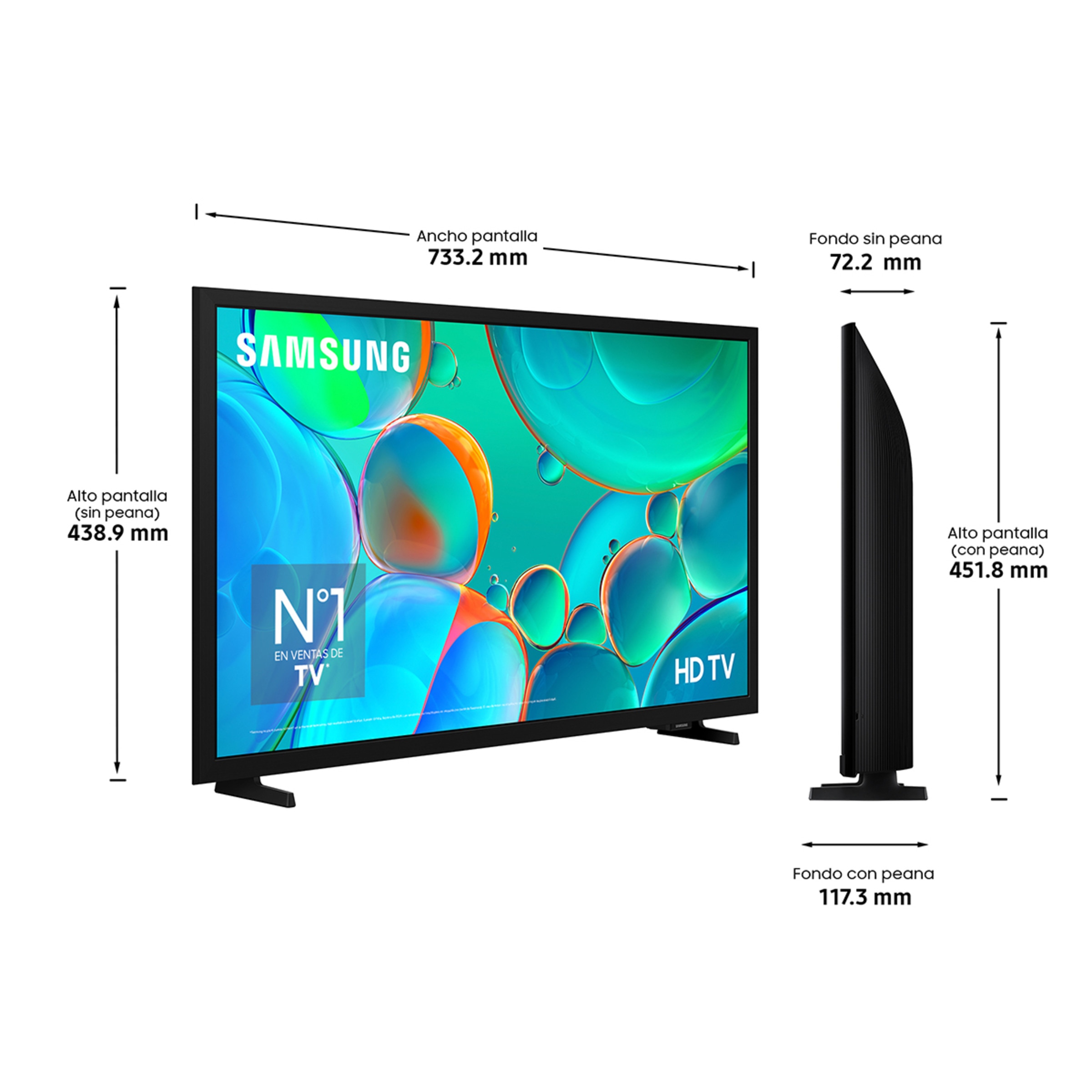 TV LED 80cm (32") Samsung TU32H5005FKXXC HD Smart TV Plata-2