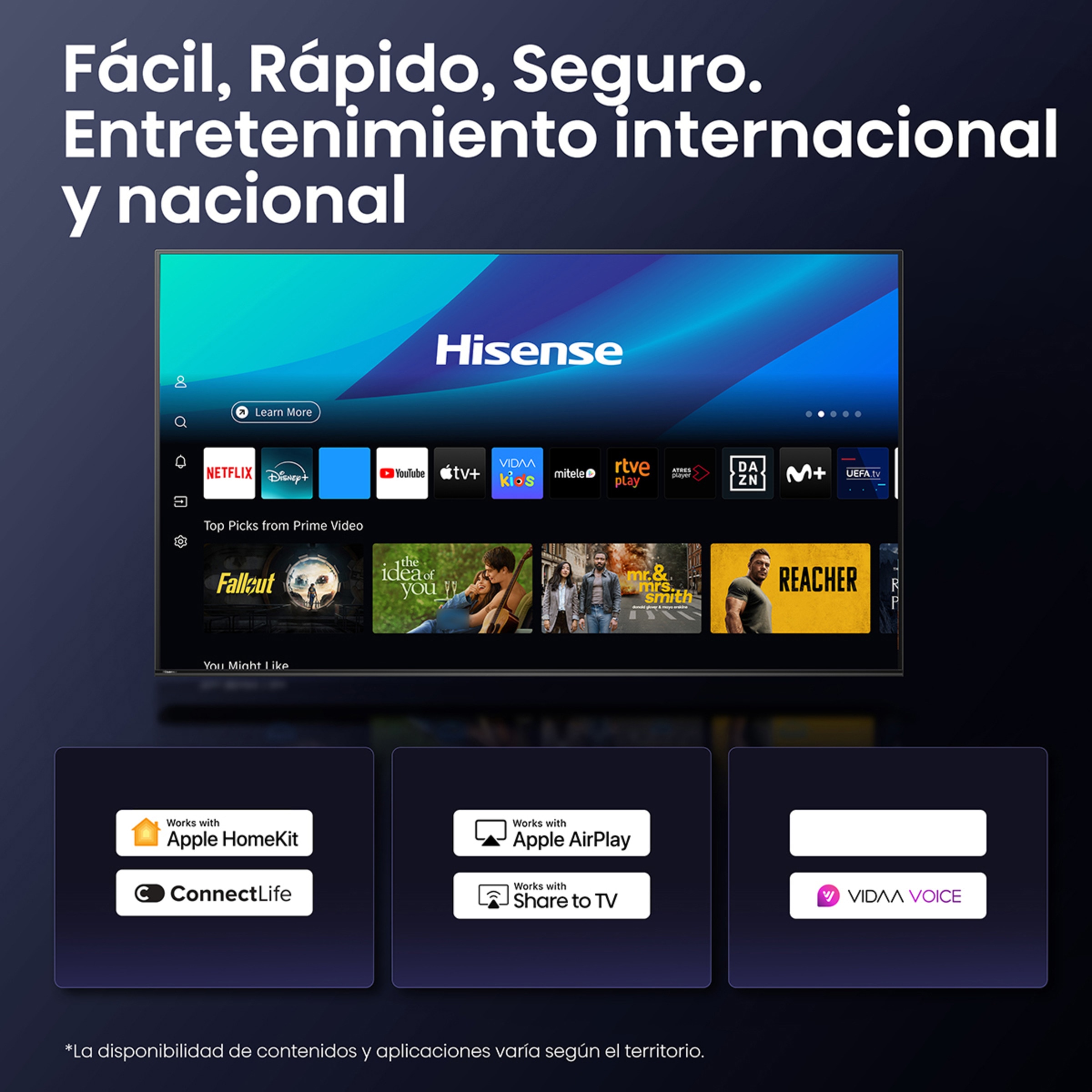 TV QLED 215 cm (85") Hisense 85E7Q Pro, UHD 4K, Smart TV Gris carbón-9