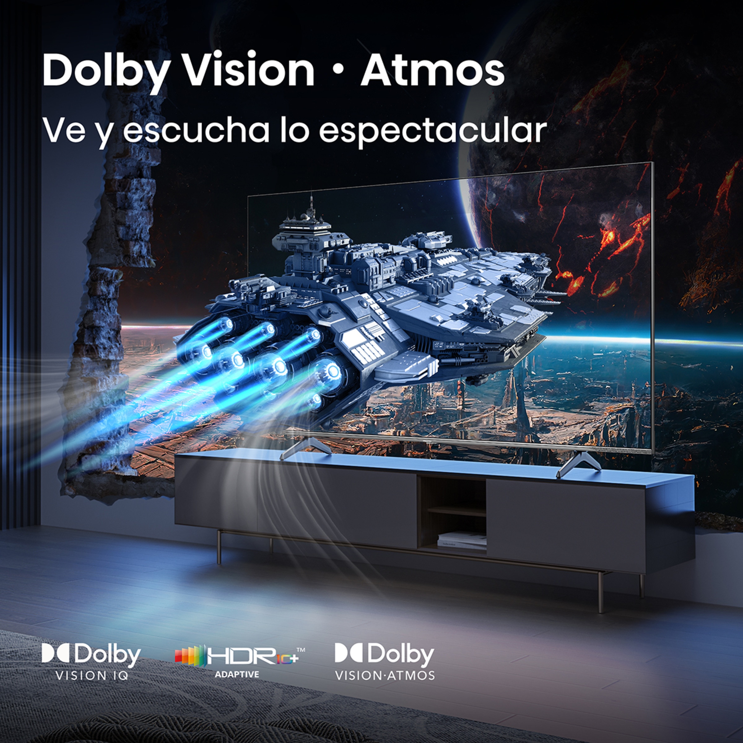 TV QLED 215 cm (85") Hisense 85E7Q Pro, UHD 4K, Smart TV Gris carbón-8