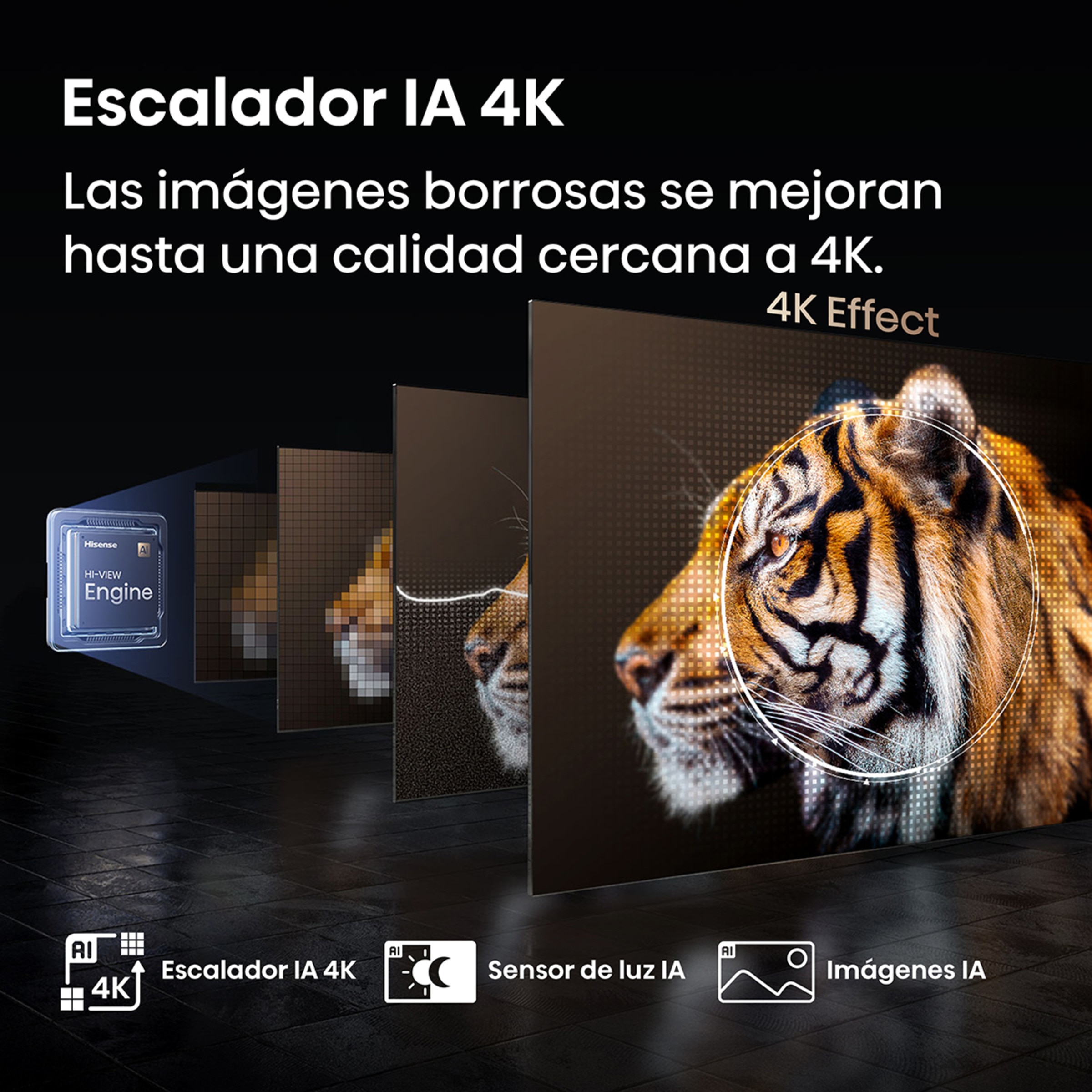 TV QLED 215 cm (85") Hisense 85E7Q Pro, UHD 4K, Smart TV Gris carbón-6