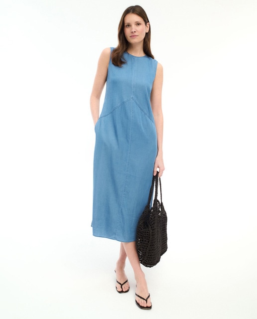 Imagem 0 de Vestido midi de ganga