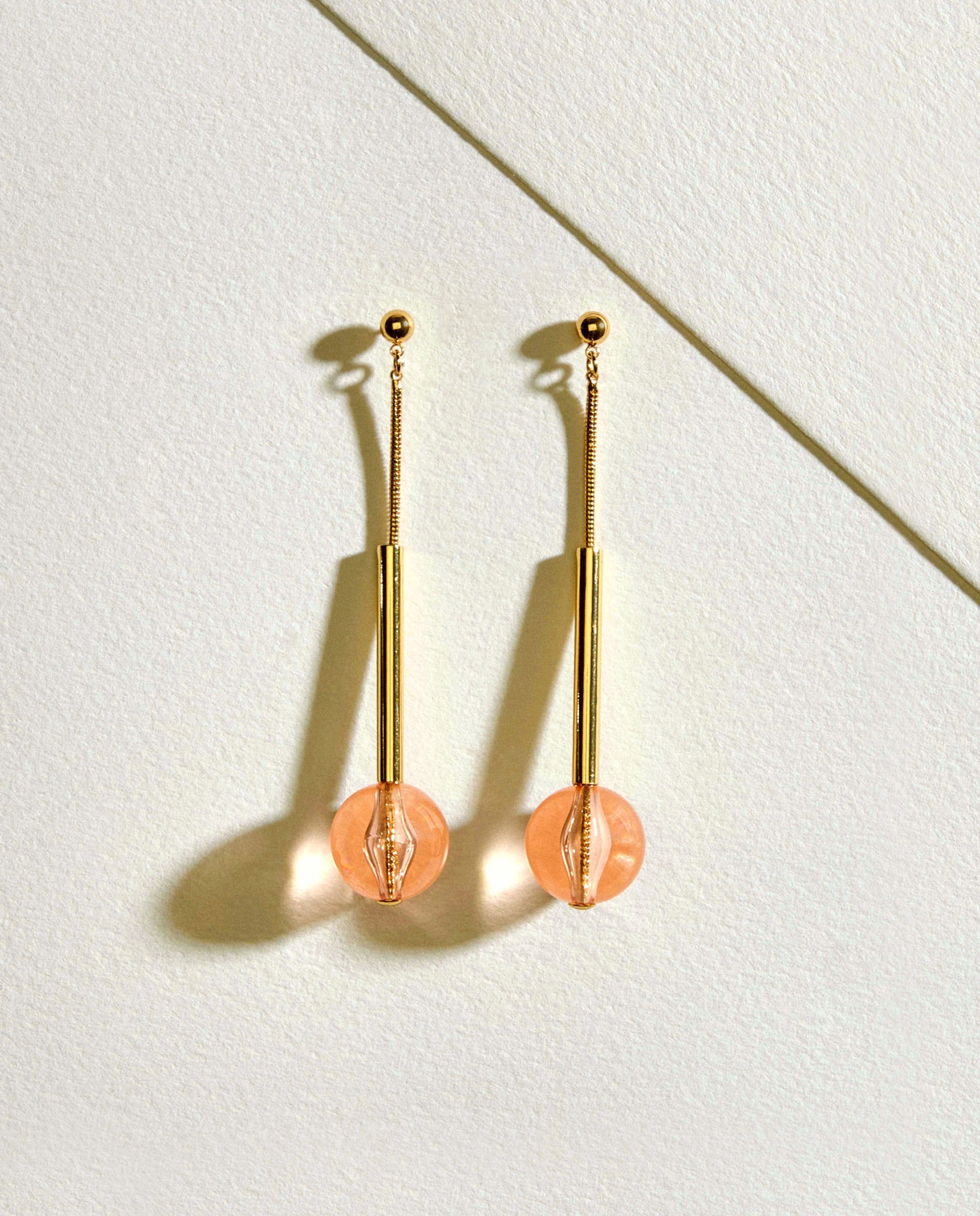Brincos com Bolas de Resina 200 Rosa-1