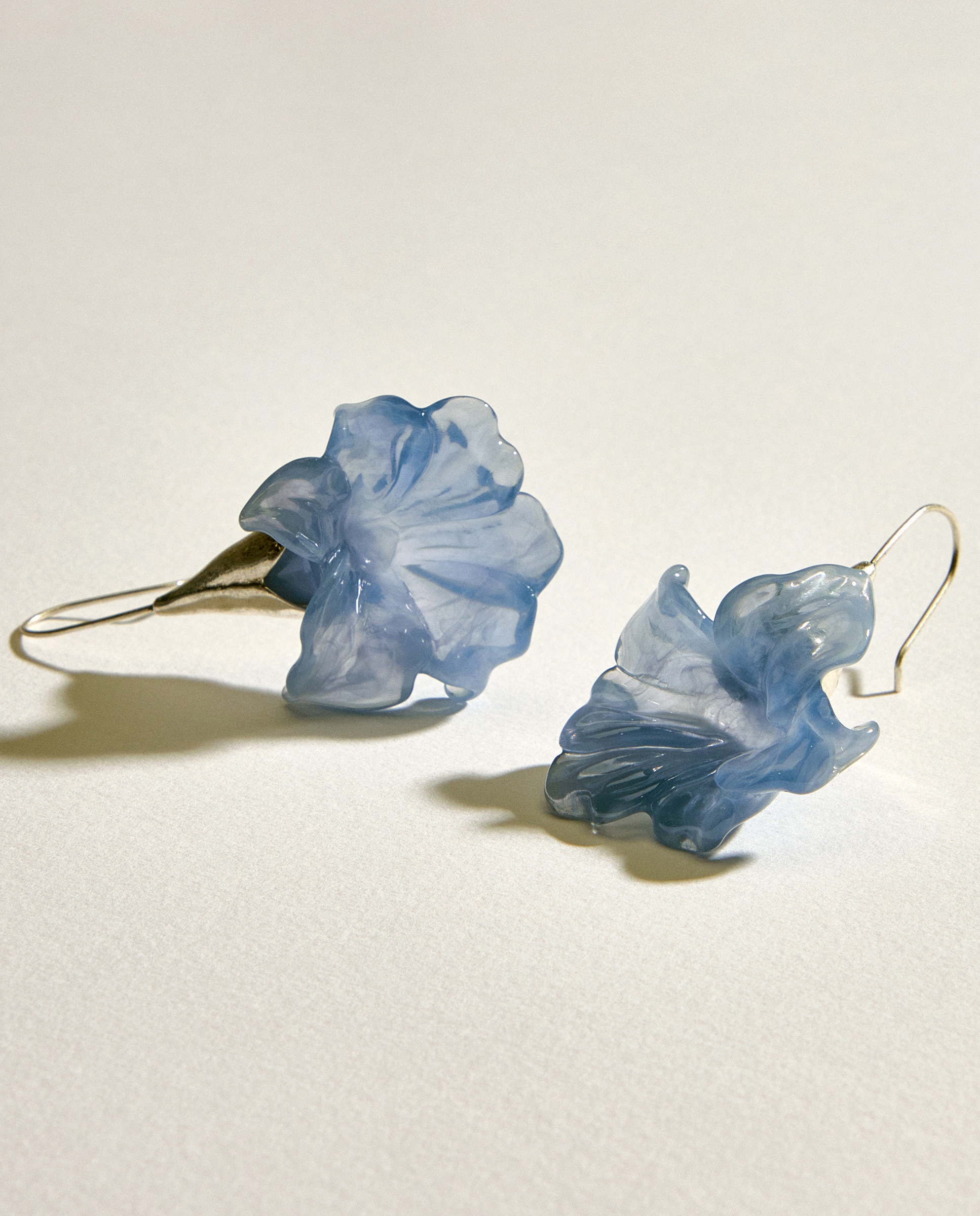 Pendientes flor resina 400 Azul-2