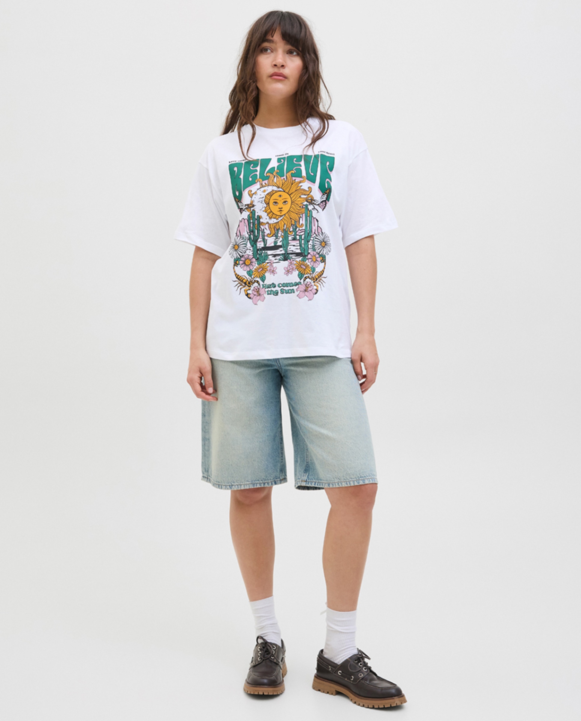 T-shirt Estampada Oversize Branco-2
