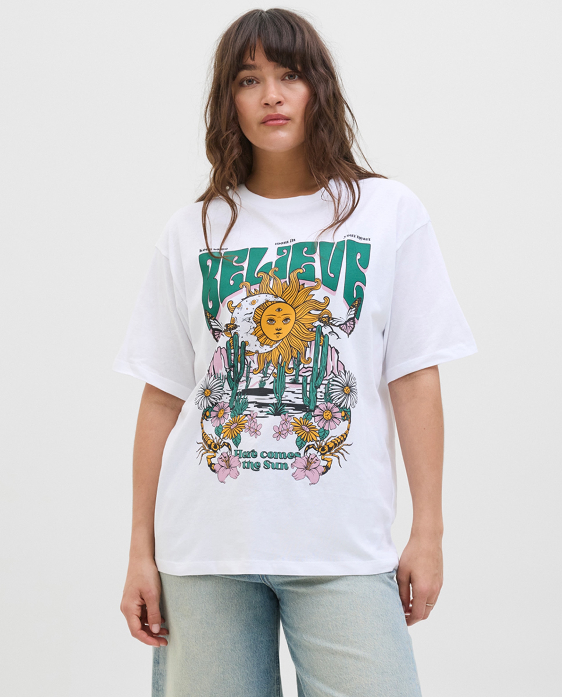 T-shirt Estampada Oversize Branco-1