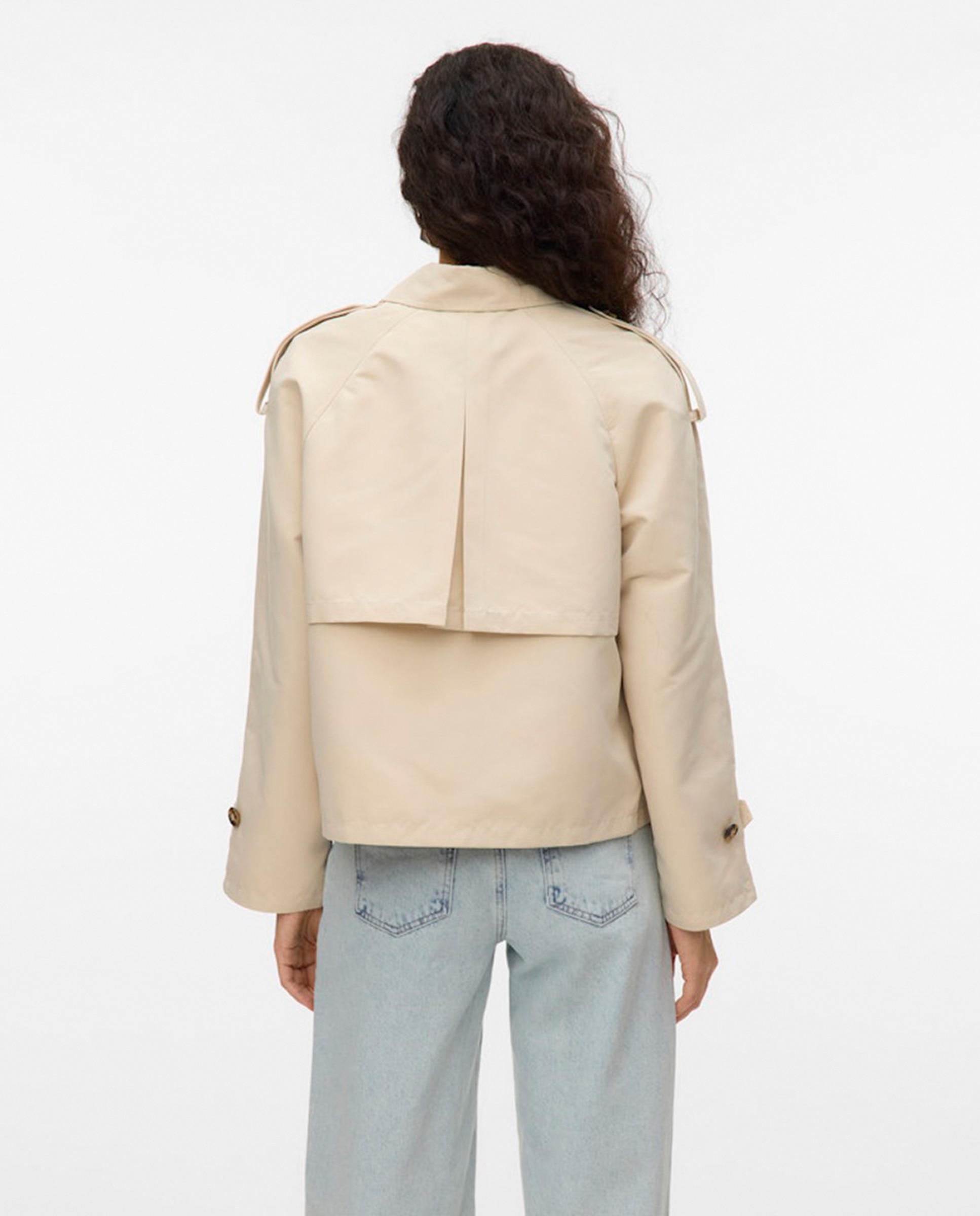 Gabardine Curta com Bolsos Branco-2