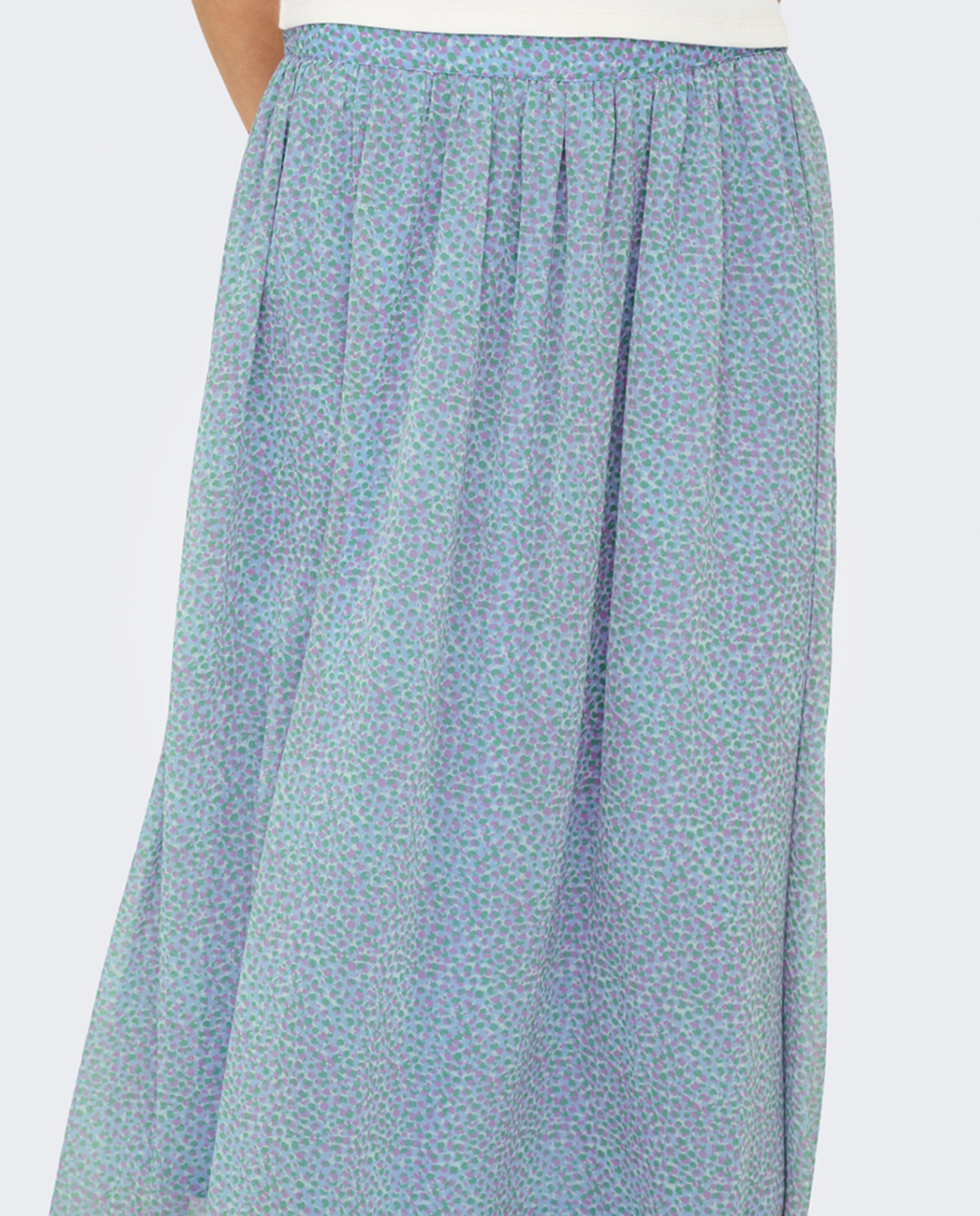 Saia comprida estampada Azul-claro-4