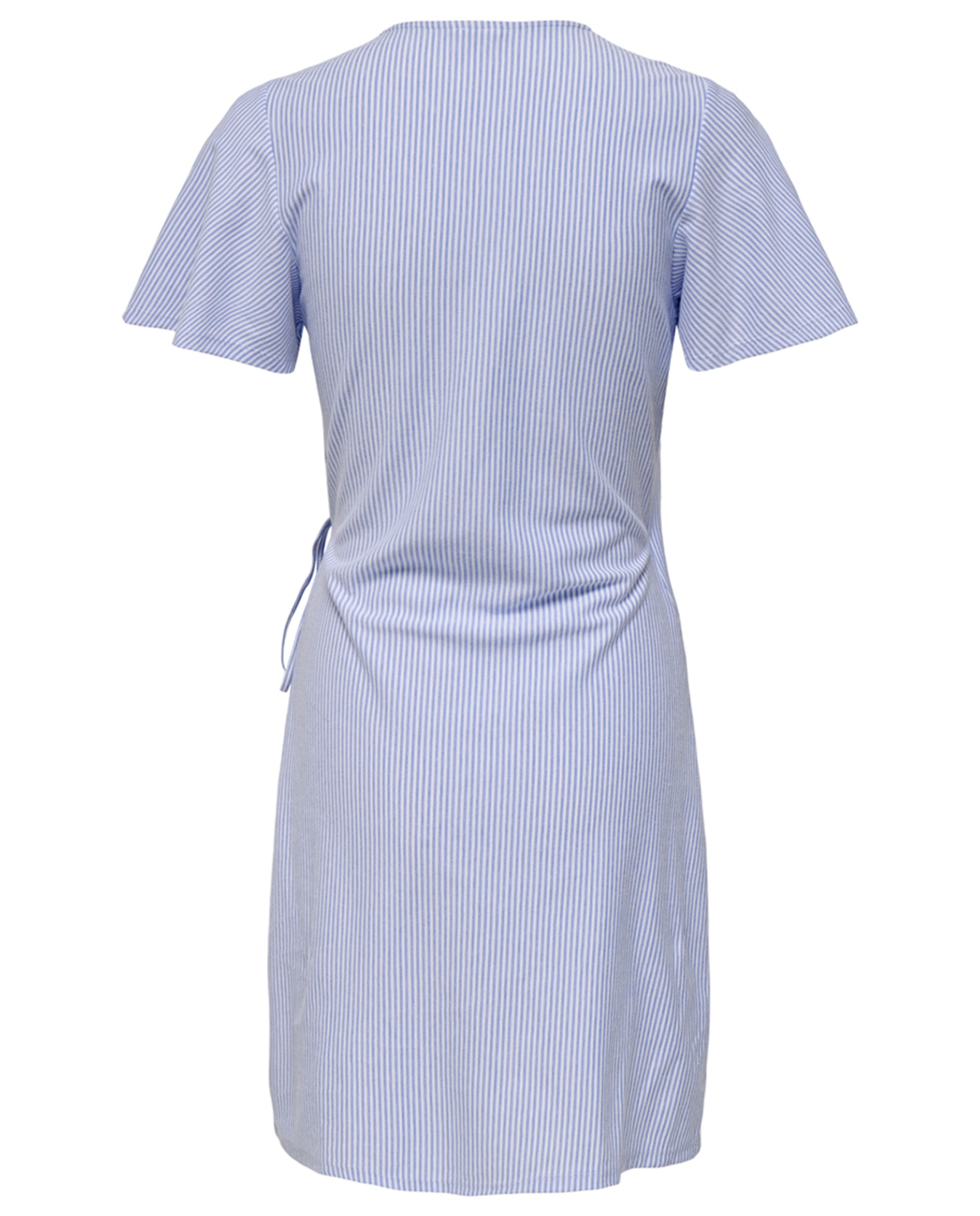 Vestido Wrap de Manga Curta Azul-claro-7