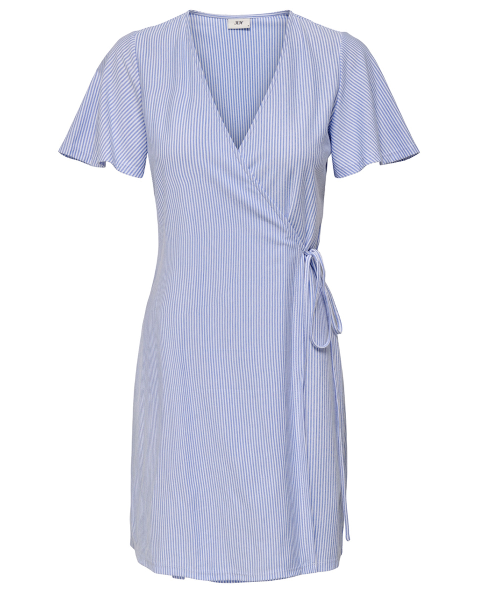 Vestido Wrap de Manga Curta Azul-claro-6