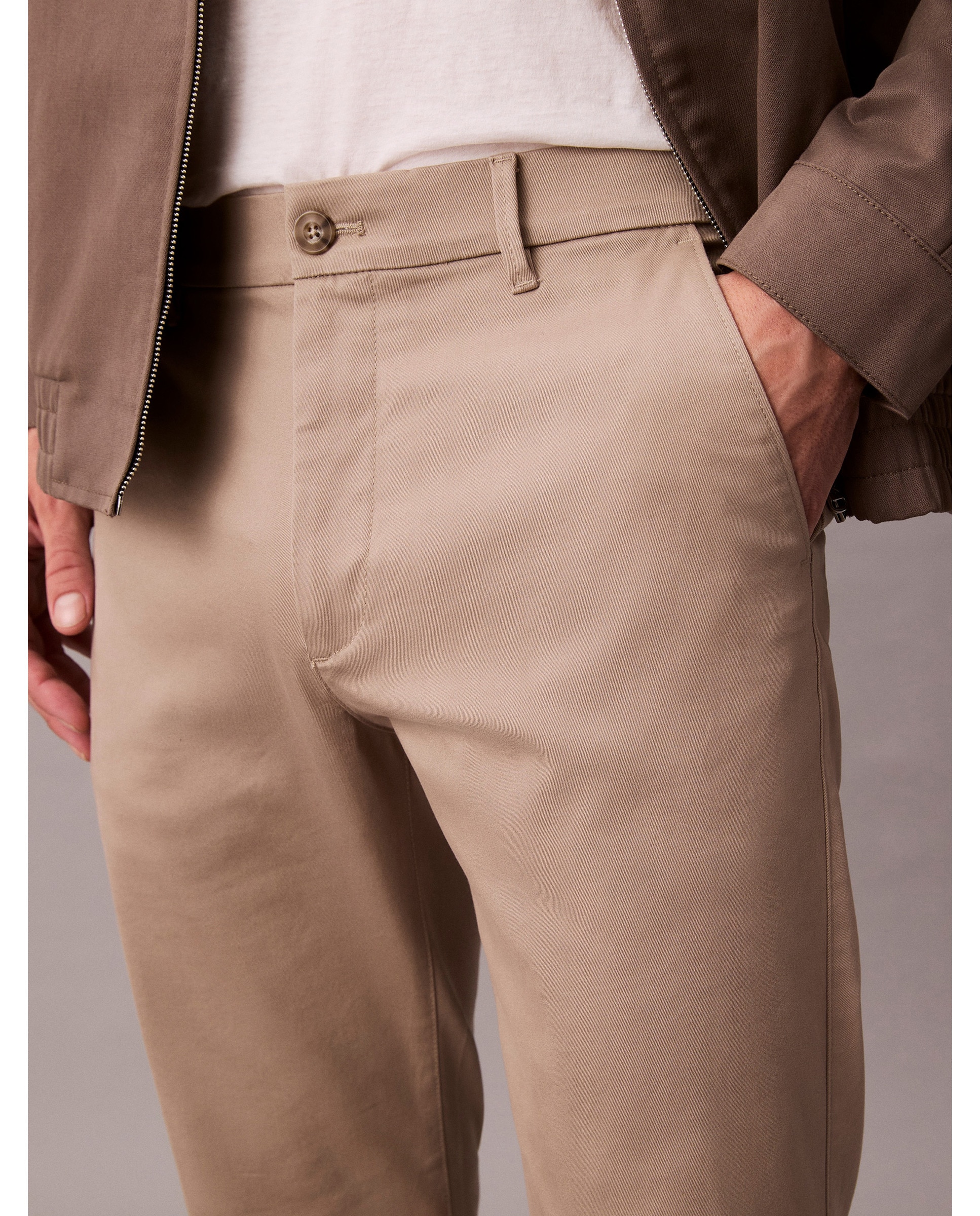 Calças Chino Slim Fit Bege-2
