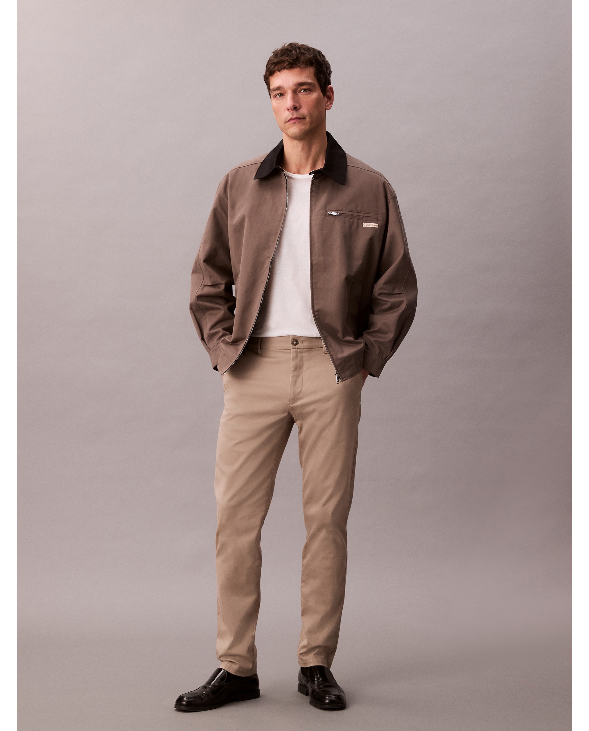 Calças Chino Slim Fit Bege-1