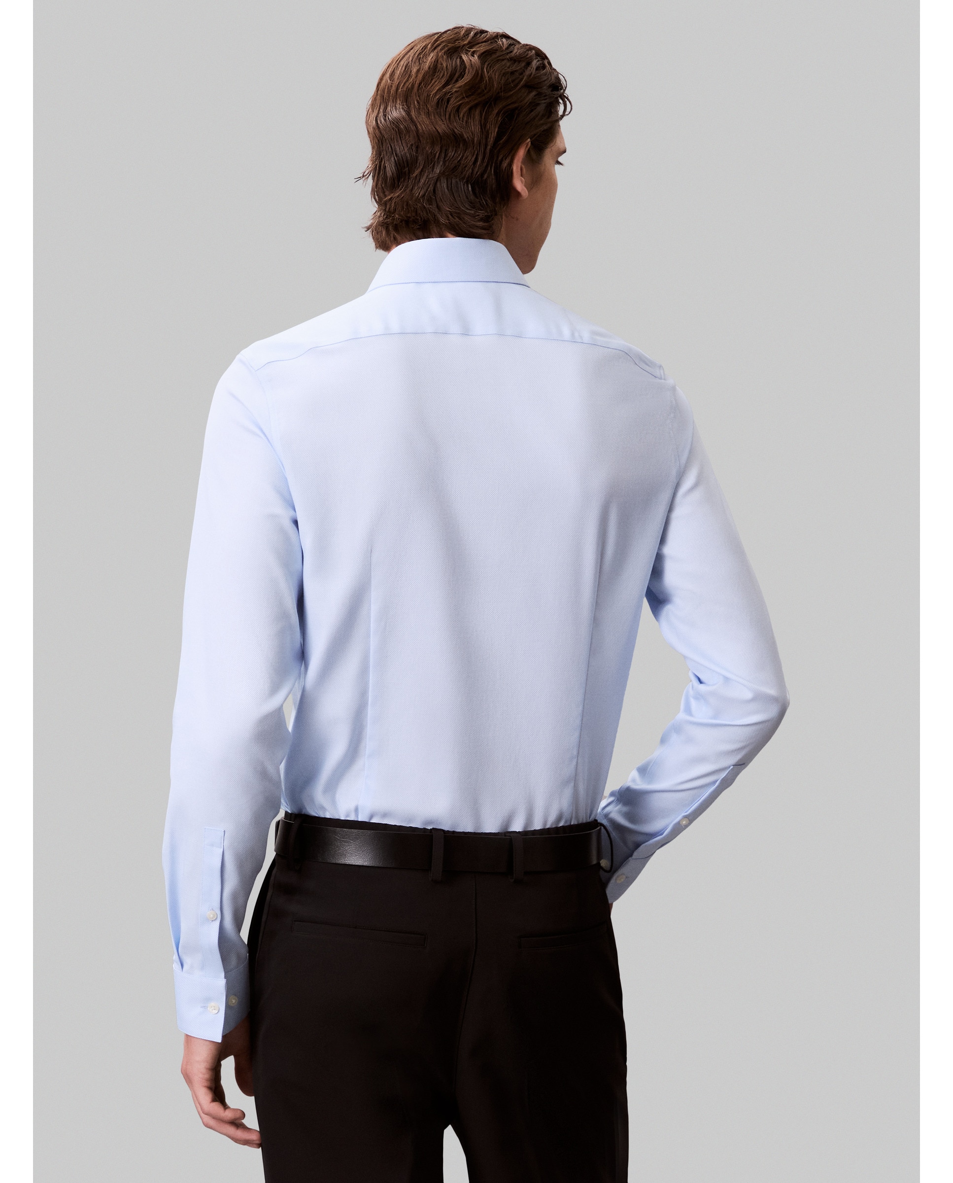 Camisa Clássica com Estrutura Azul-claro-2