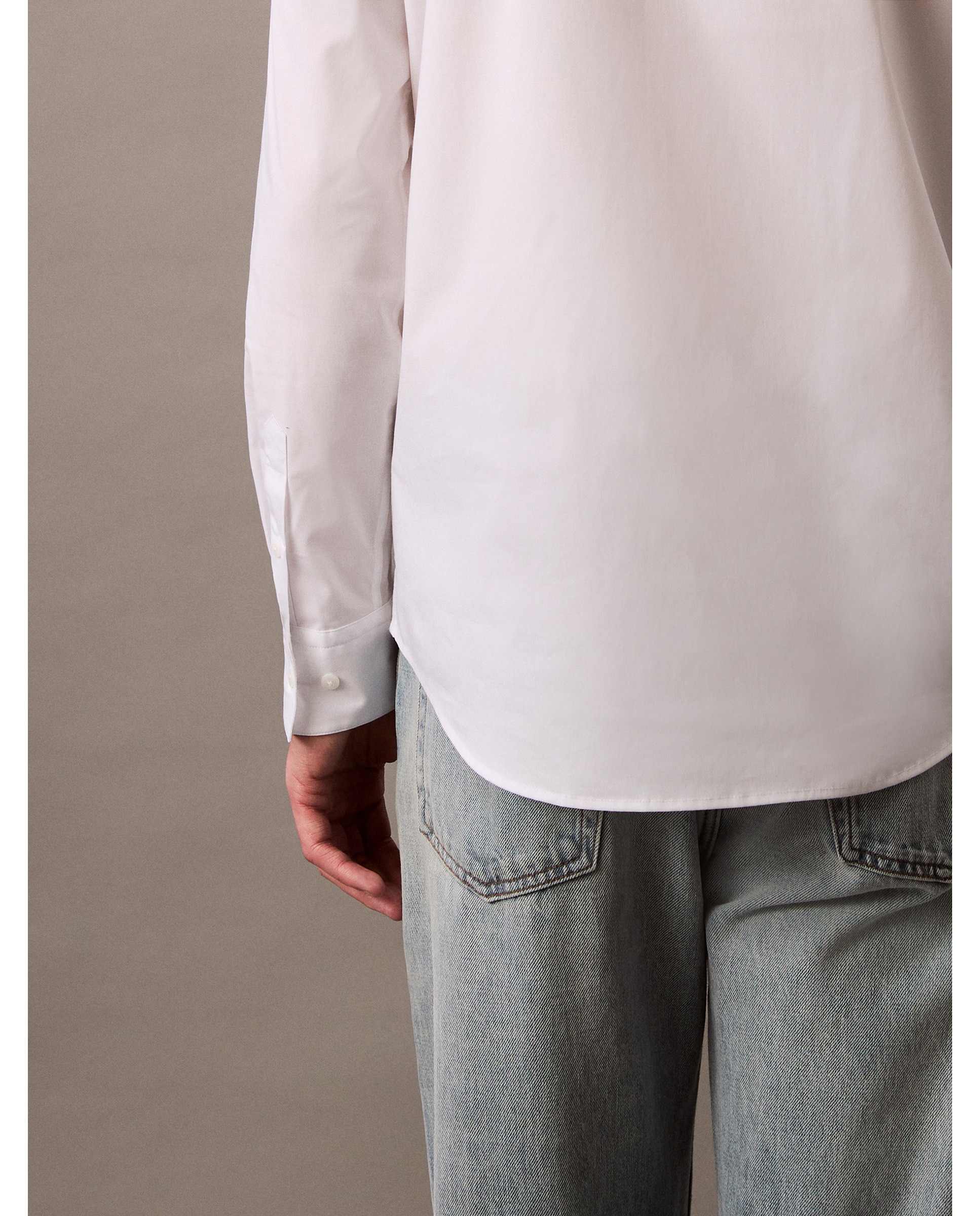 Camisa Casual em Popelina Branco-5