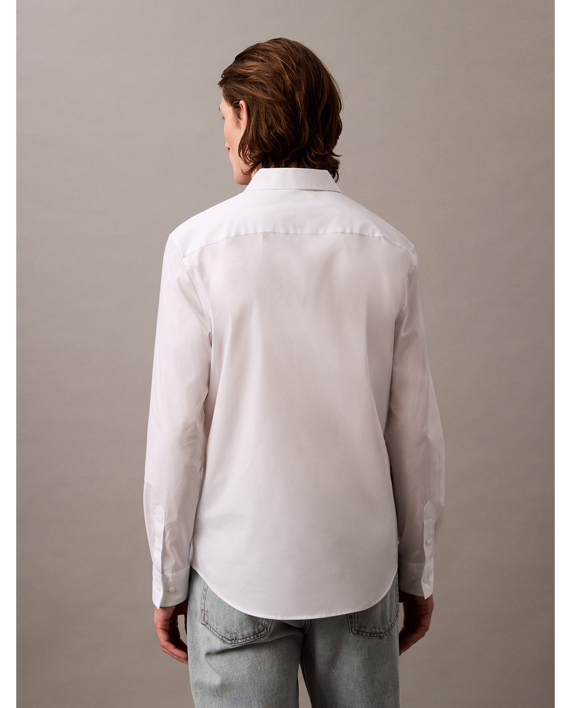 Camisa Casual em Popelina Branco-3