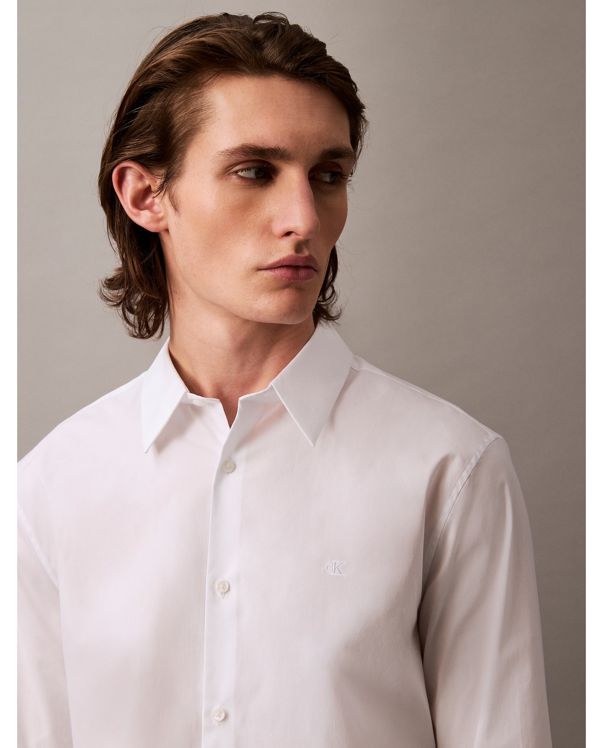 Camisa Casual em Popelina Branco-2