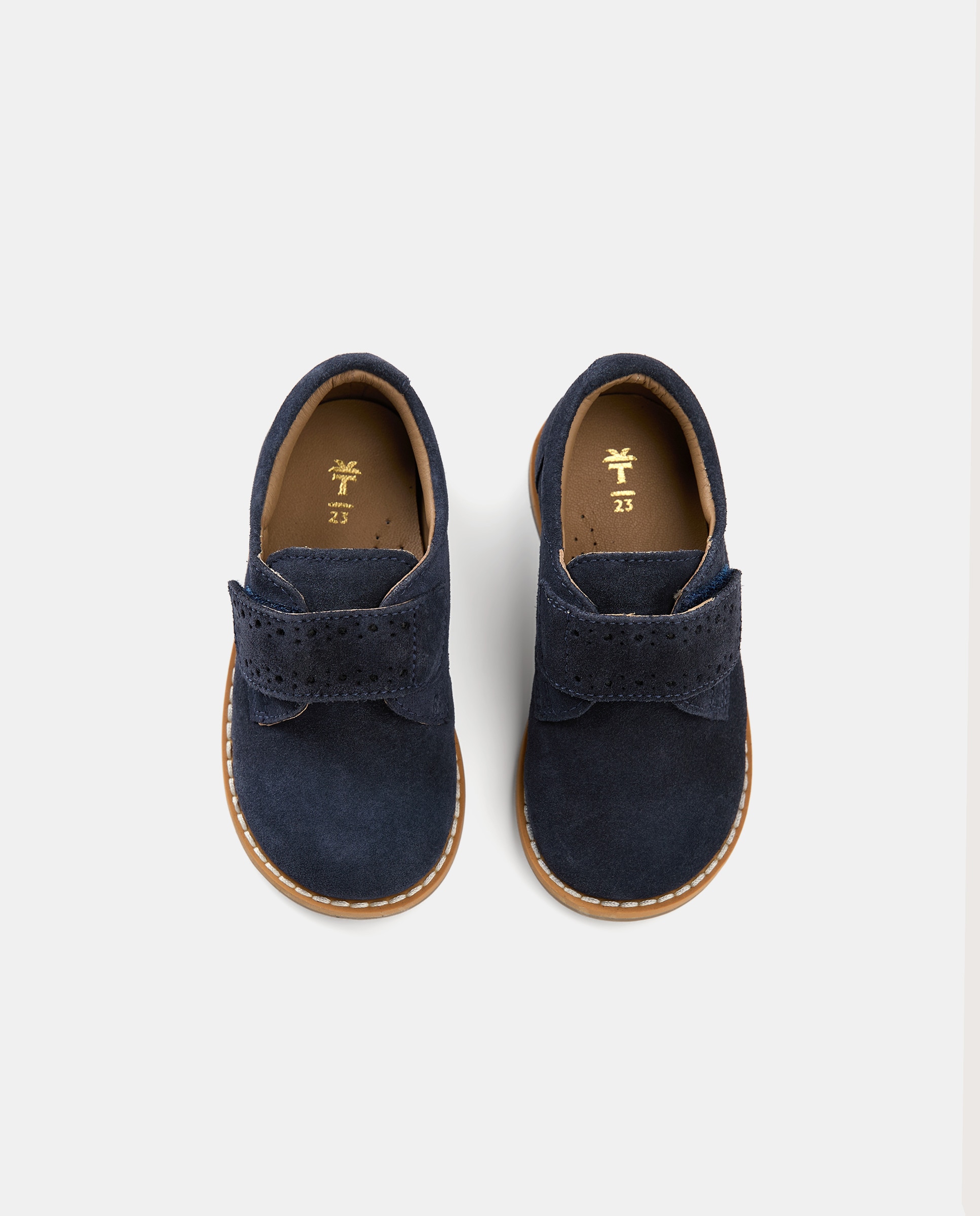 Bluchers de Bebé em Croute com Fecho de Velcro Azul-marinho-4