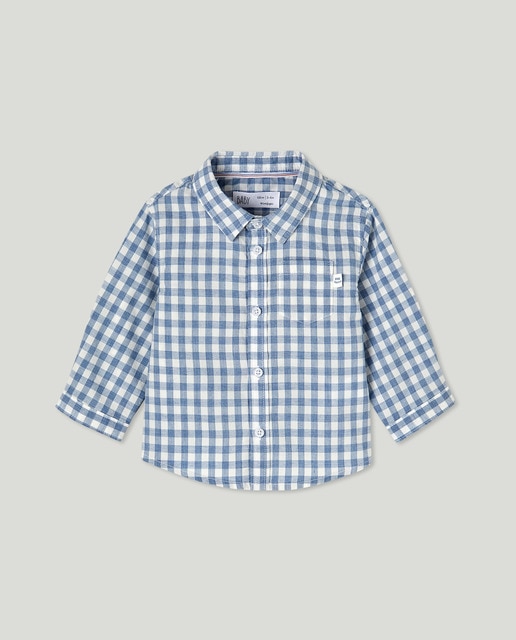 Imagen 0 de Camisa de manga larga oxford cuadros de bebé niño