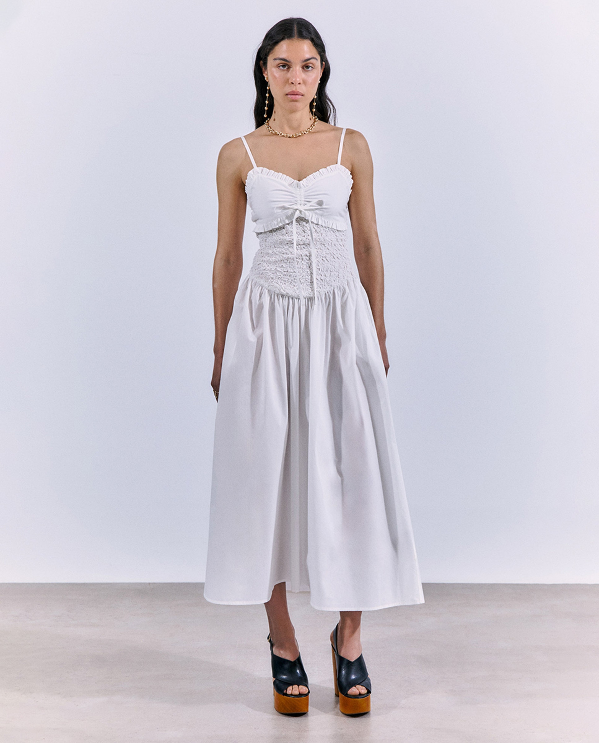 Vestido com alças Branco-6