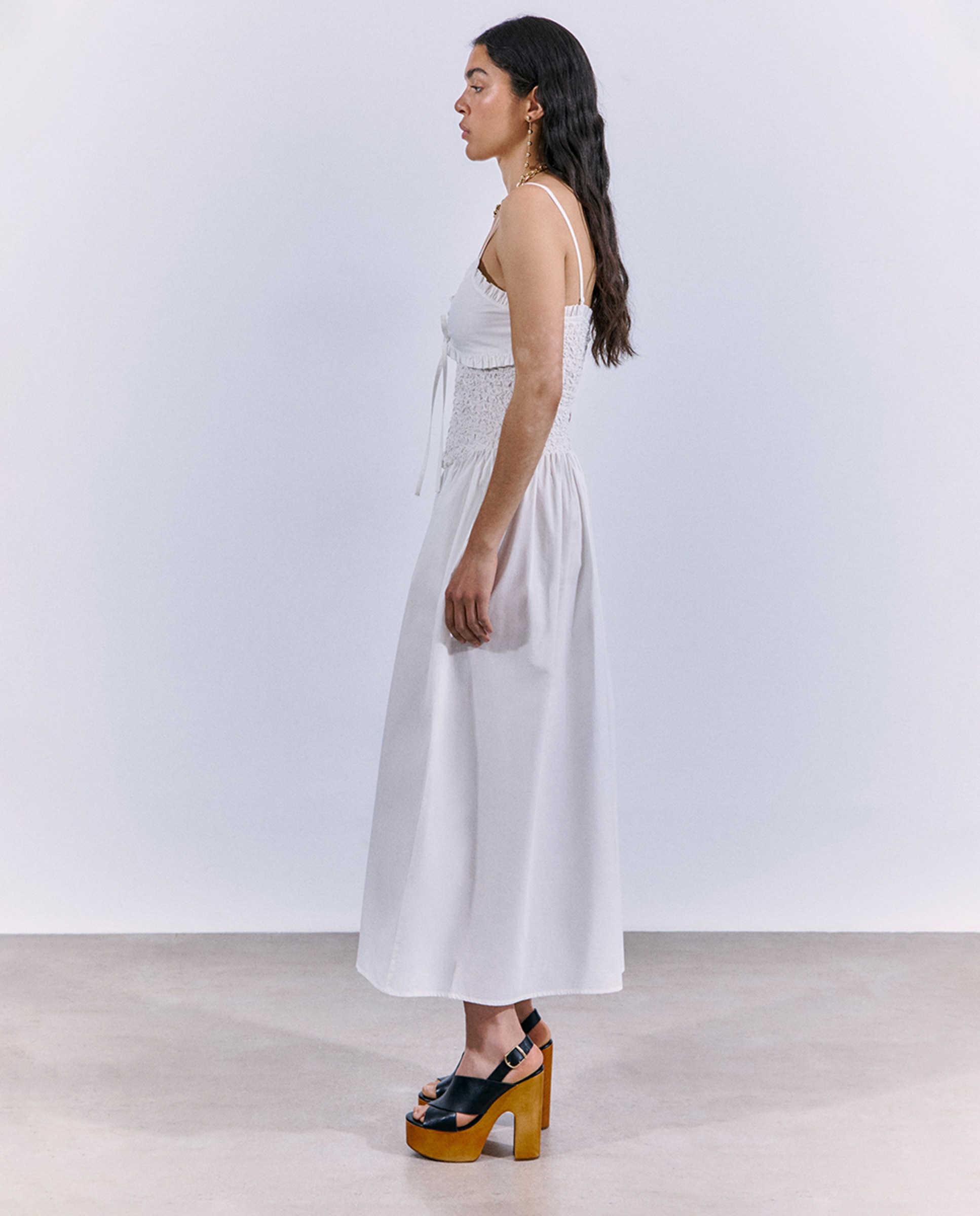 Vestido com alças Branco-4