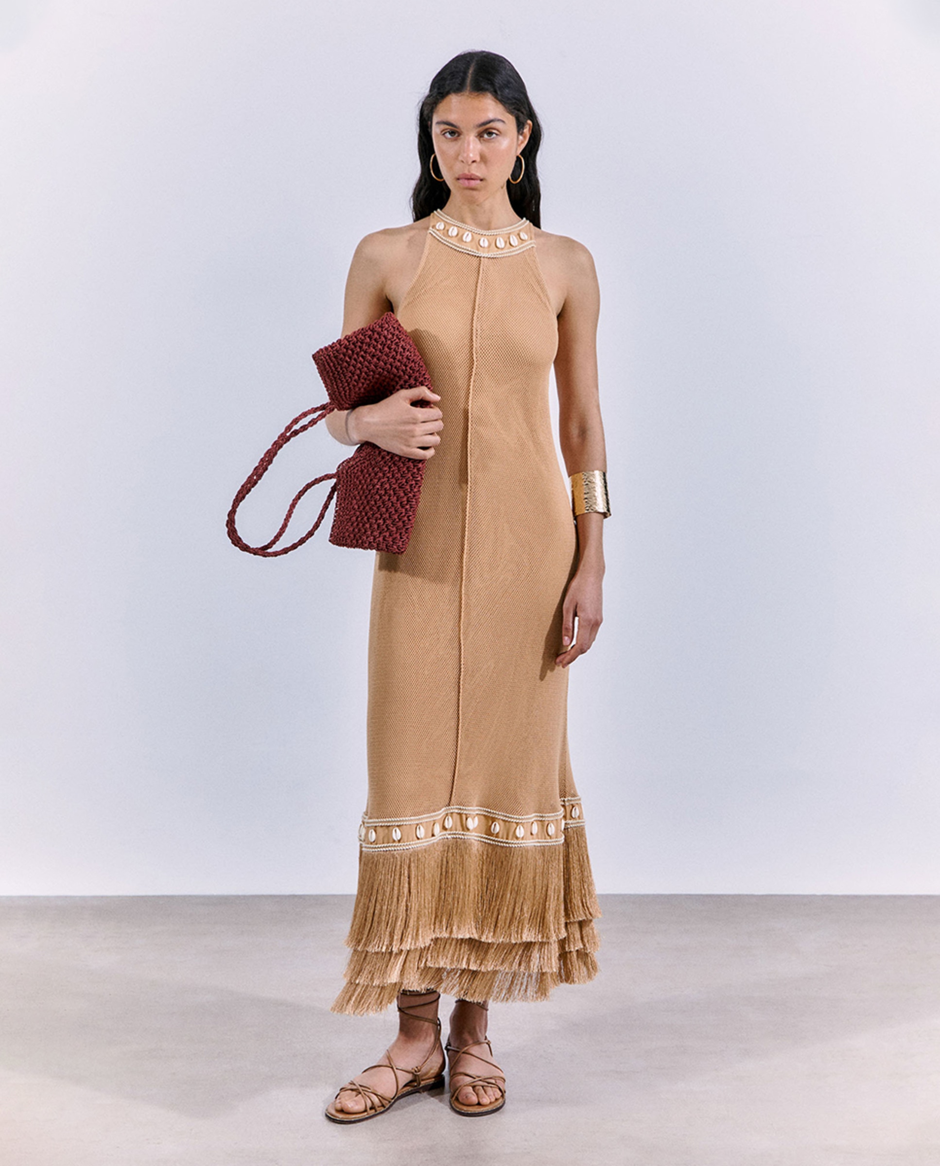 Flecos Vestido Sfera Corales Corte Inglés Vestido Flecos Amarillo