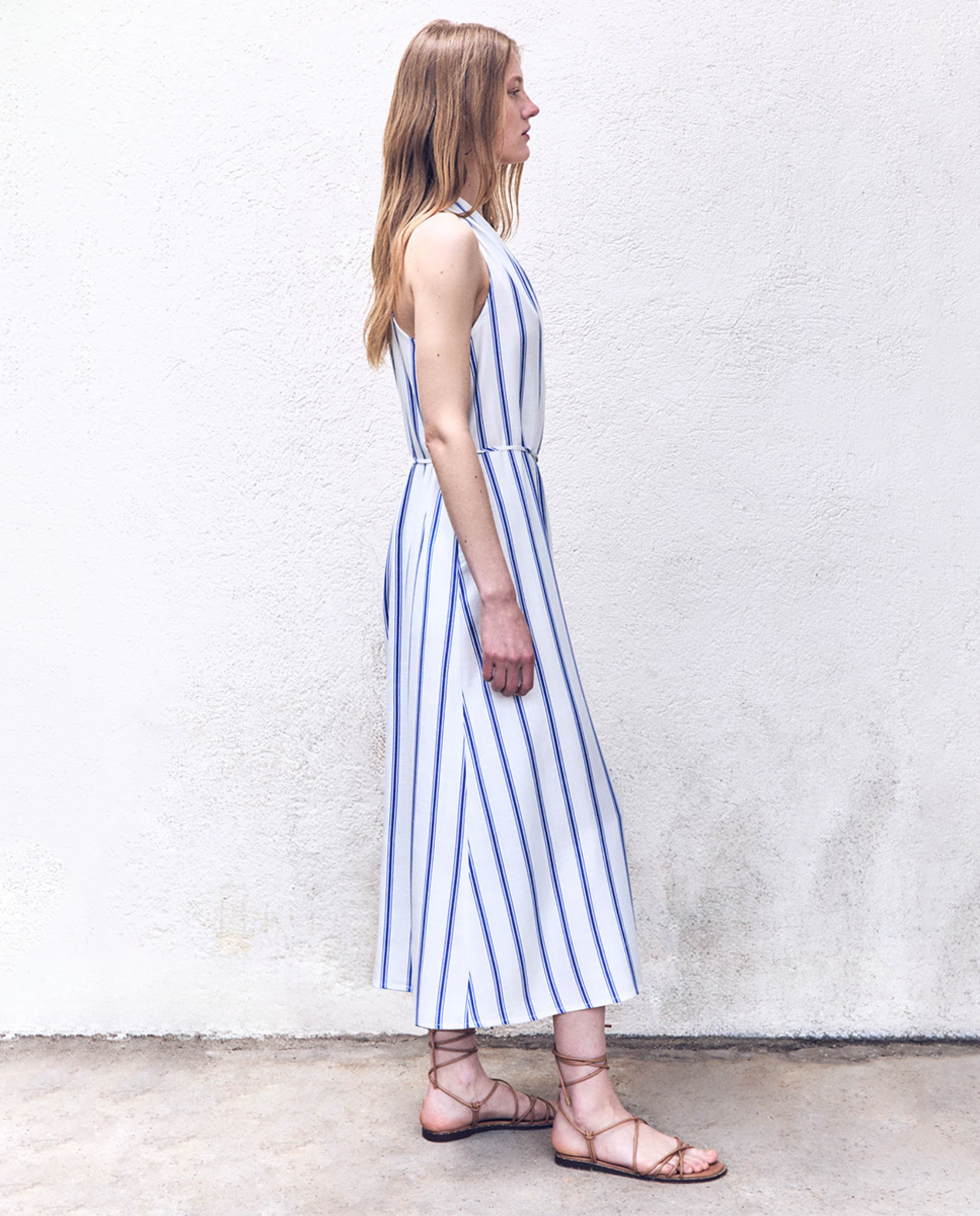 Vestido às Riscas Branco-5