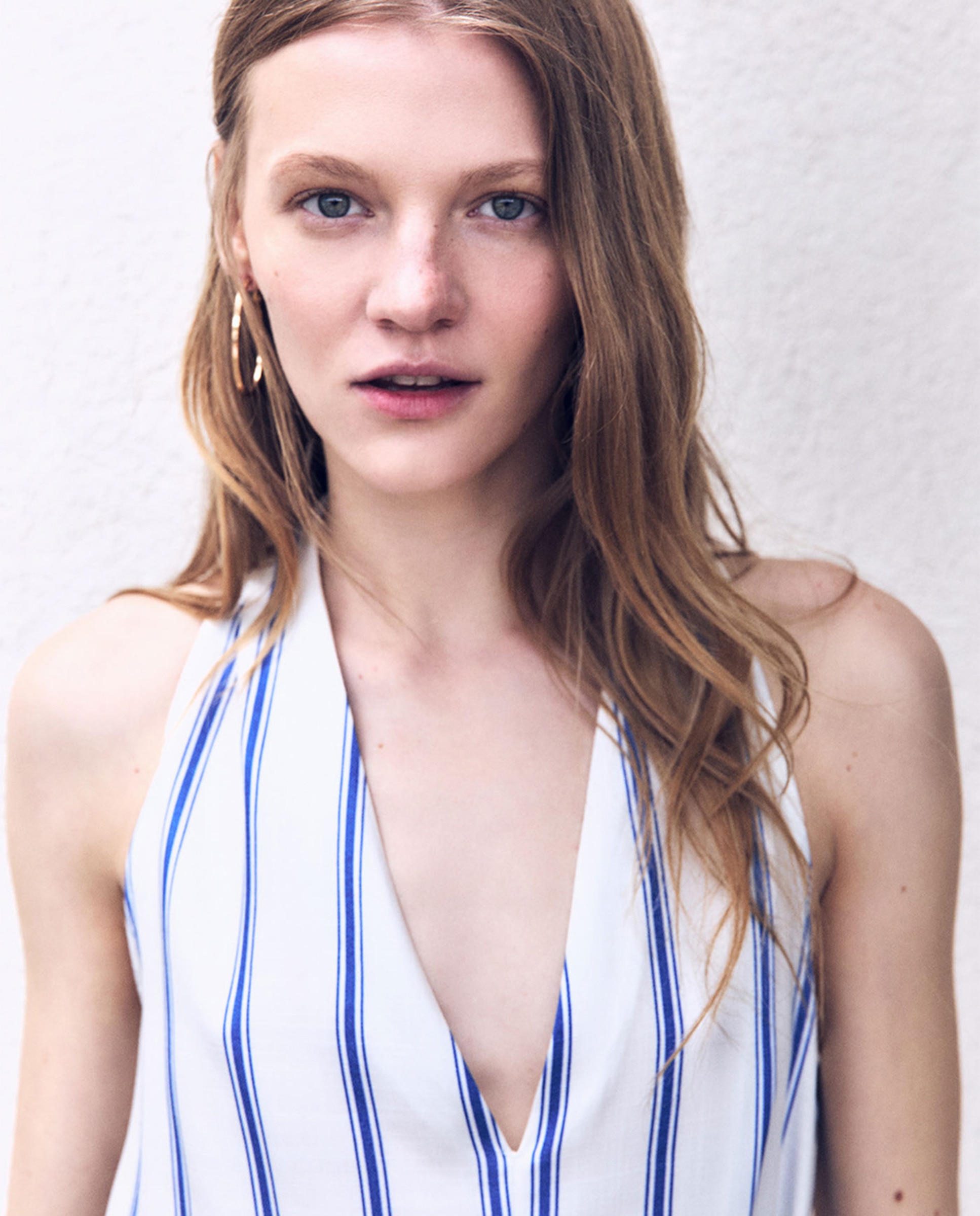 Vestido às Riscas Branco-4