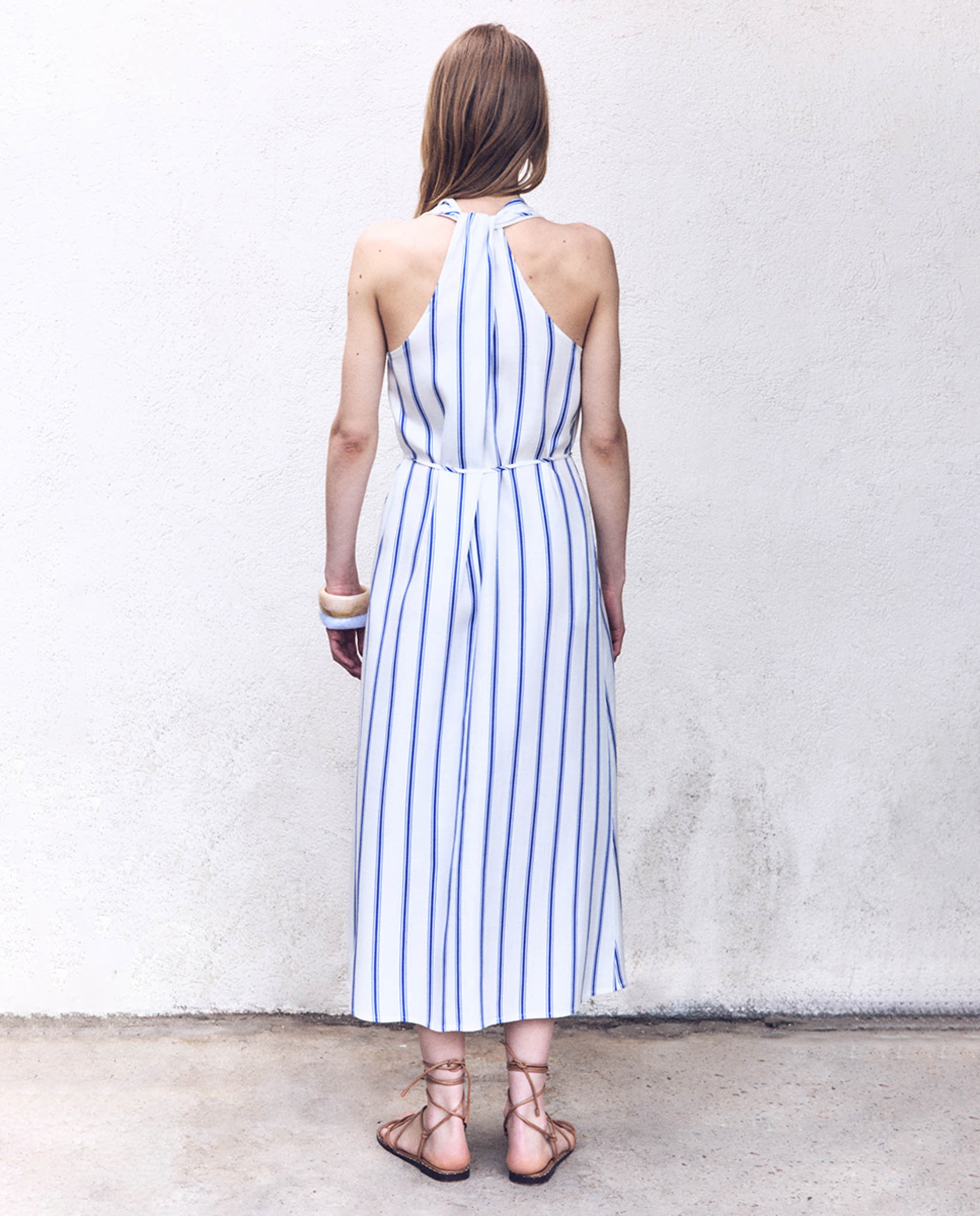 Vestido às Riscas Branco-3