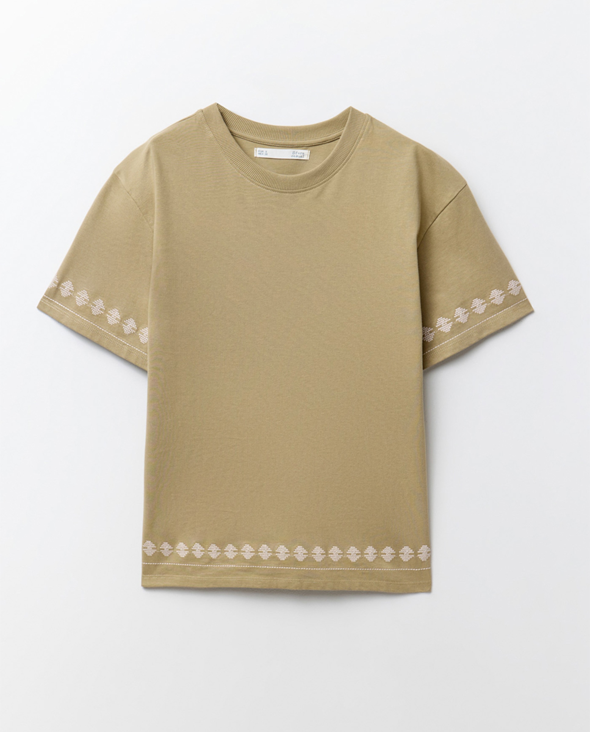 T-shirt com Bordados Verde-6