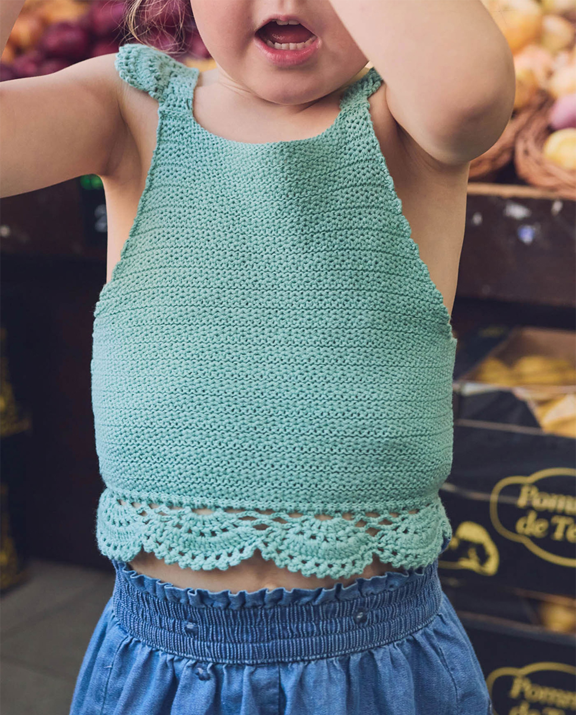 Top de Tricot com Fantasia Verde-2