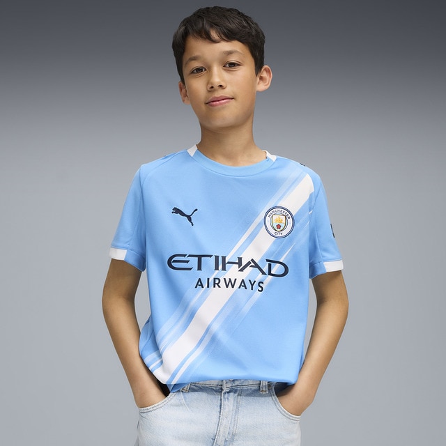 Imagem 0 de T-shirt de Futebol de Homem MCFC Home Jersey Réplica Jr
