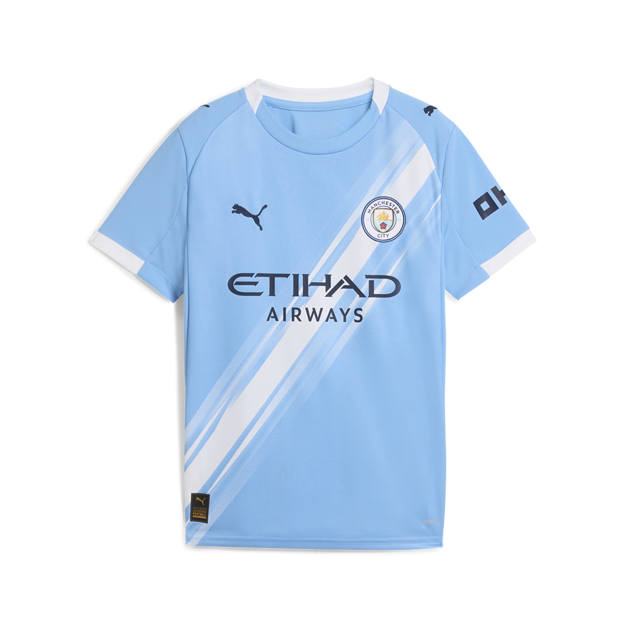 T-shirt de Futebol de Homem MCFC Home Jersey Réplica Jr Azul-5