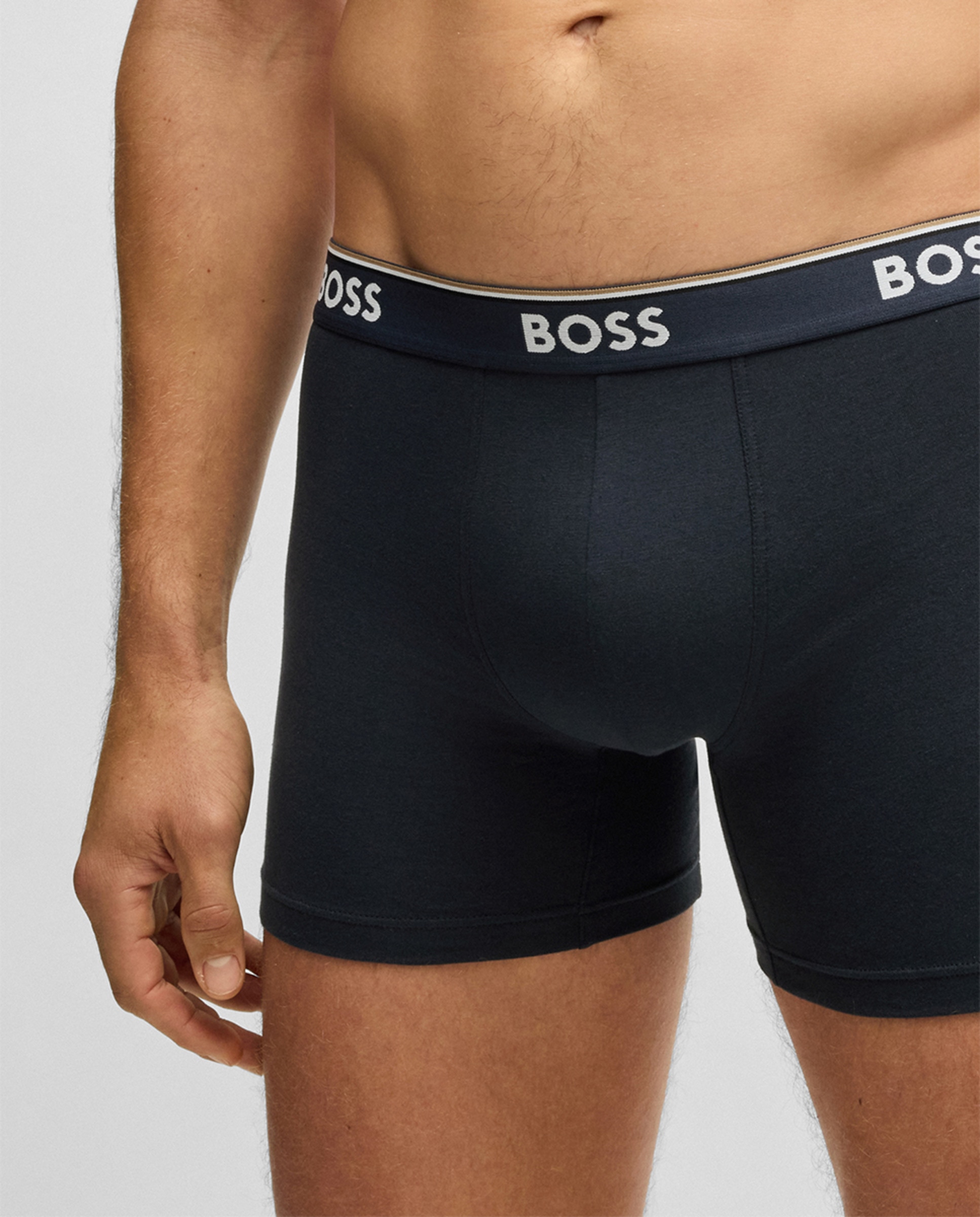 Embalagem de Três Boxers em Algodão Elástico com Logótipos Multicolor-4