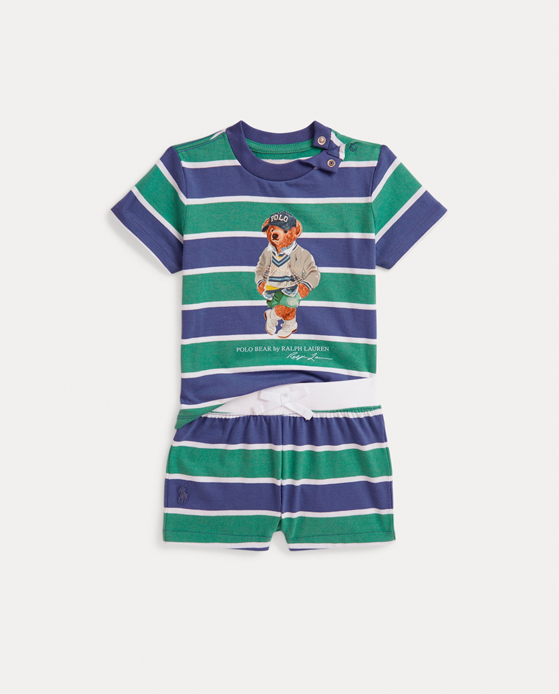 Conjunto de Algodão de Bebé com T-shirt e Calções Multicolor-1