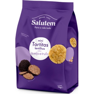 Mini Tortitas de Lentilhas, Queijo e Trufa embalagem 70 g - Salutem